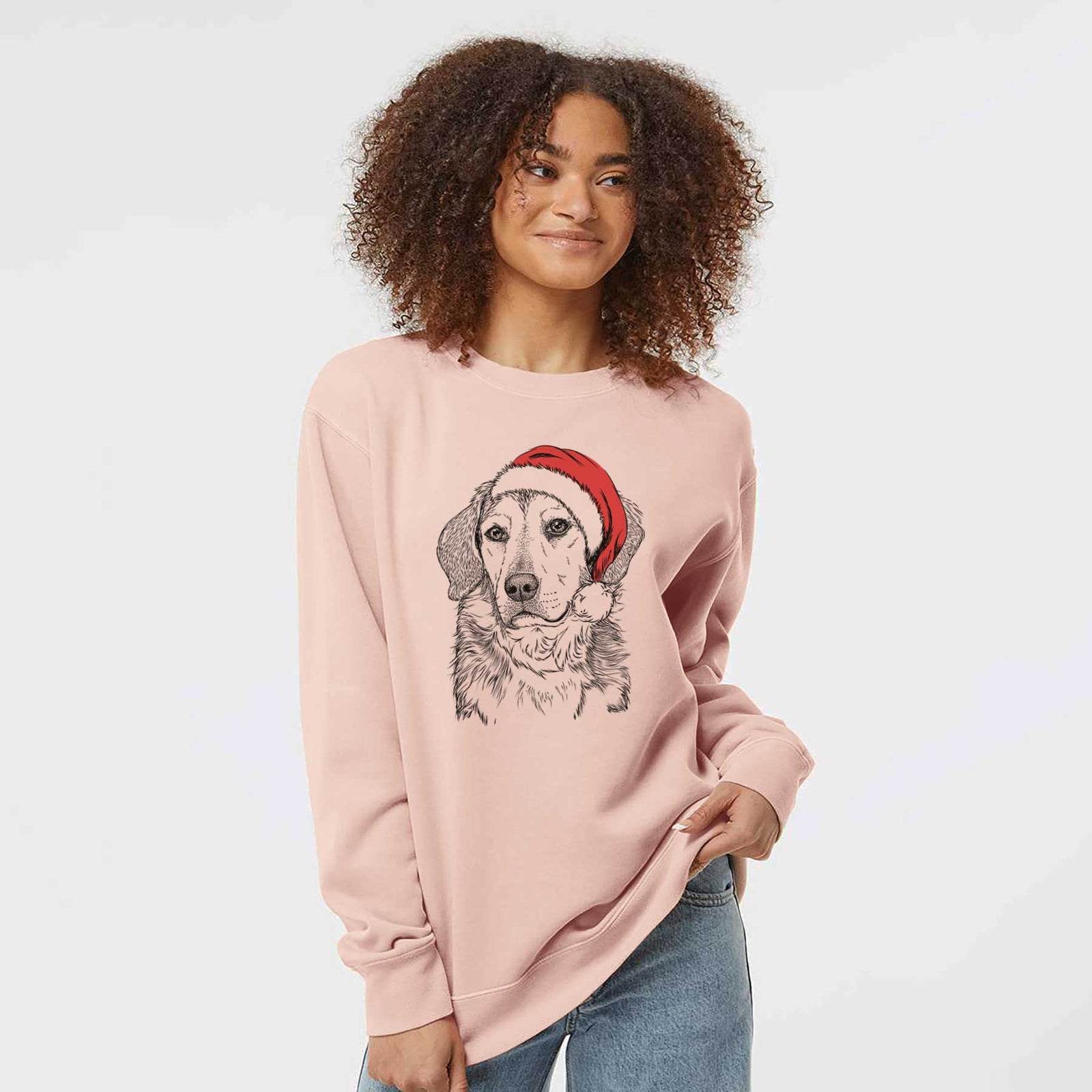 Santa Gunner the Beagle Mix - Unisex Pigment Dyed Crew Sweatshirt