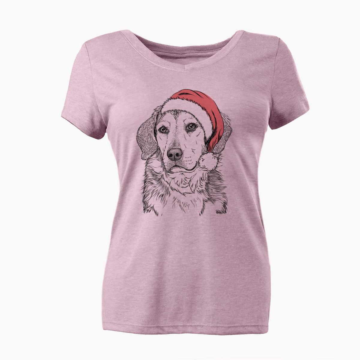 Santa Gunner the Beagle Mix - Women's V-neck Shirt