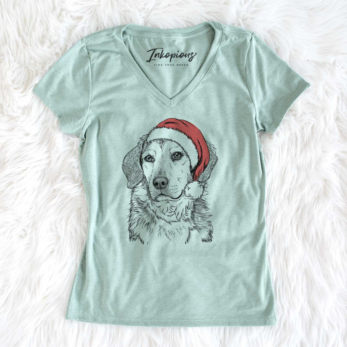 Santa Gunner the Beagle Mix - Women's V-neck Shirt
