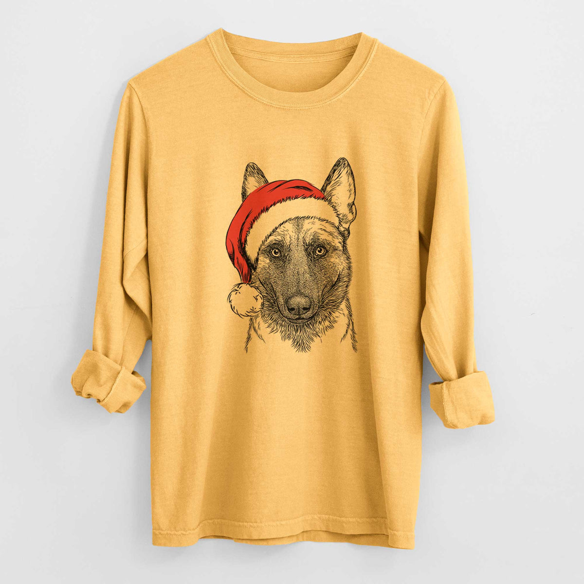 Santa Gunther the Belgian Malinois - Heavyweight 100% Cotton Long Sleeve