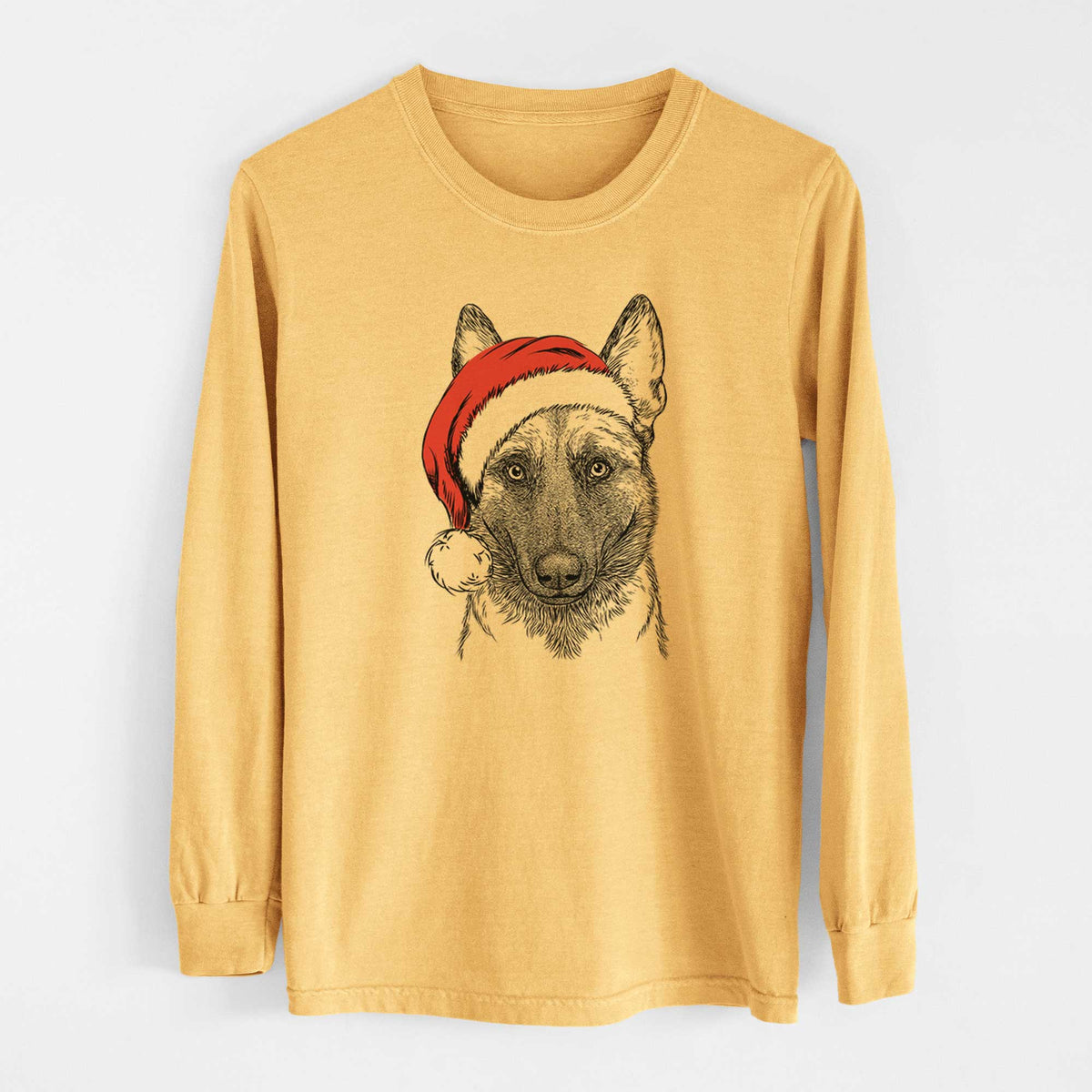 Santa Gunther the Belgian Malinois - Heavyweight 100% Cotton Long Sleeve