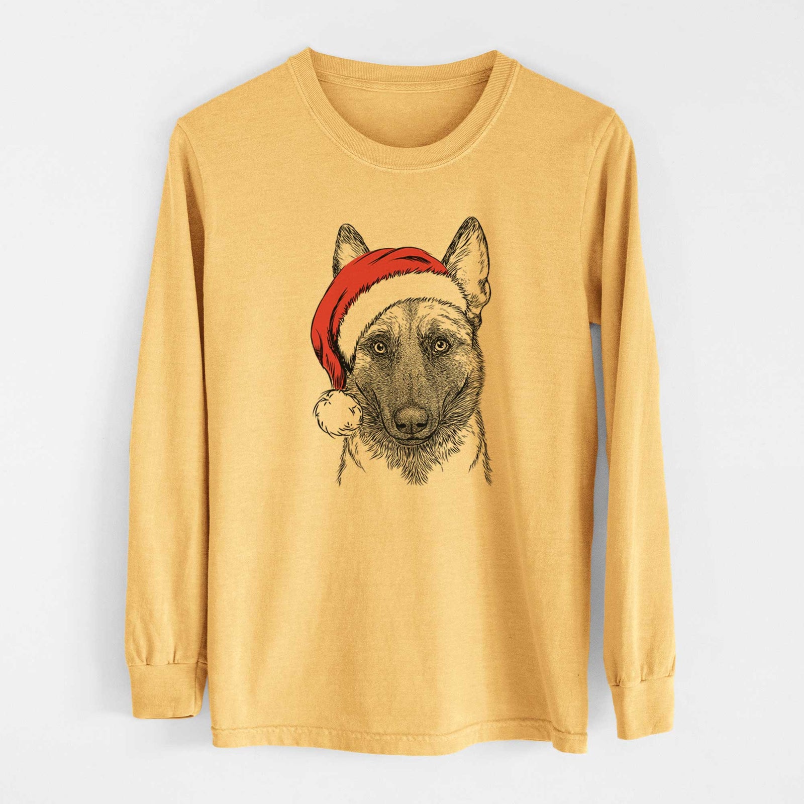 Santa Gunther the Belgian Malinois - Heavyweight 100% Cotton Long Sleeve
