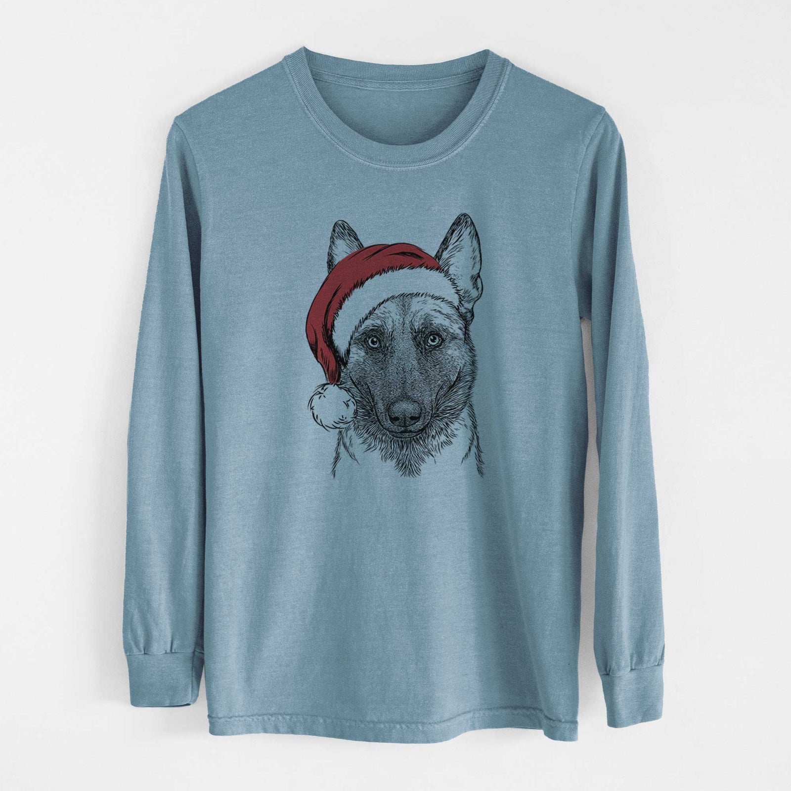 Santa Gunther the Belgian Malinois - Heavyweight 100% Cotton Long Sleeve