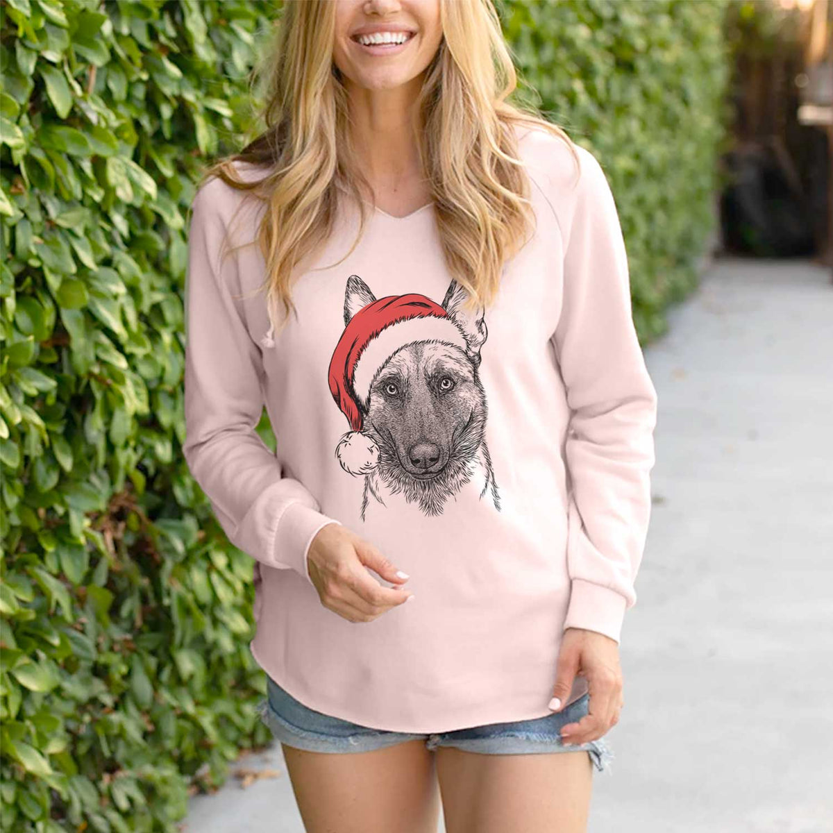 Santa Gunther the Belgian Malinois - Cali Wave Hooded Sweatshirt