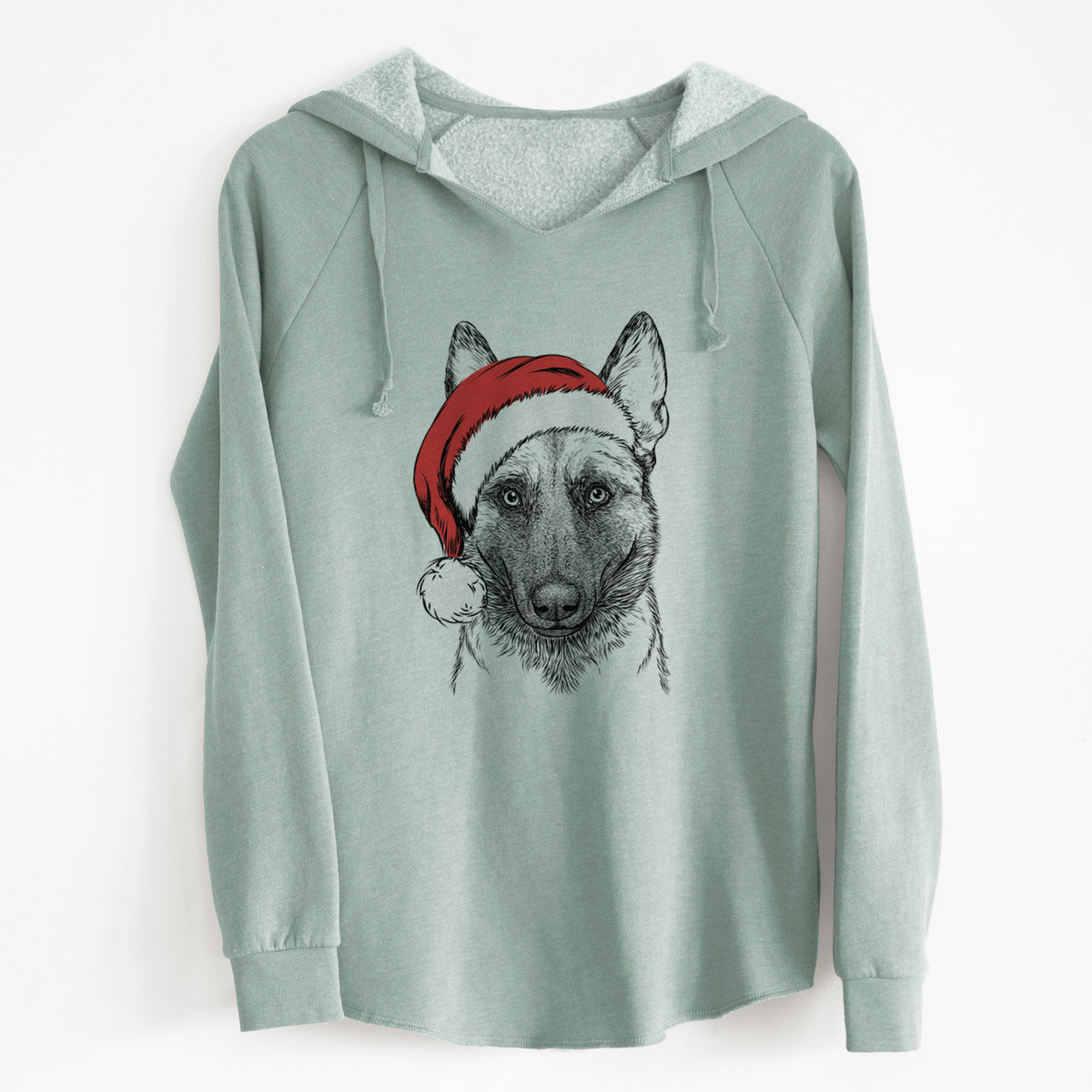 Santa Gunther the Belgian Malinois - Cali Wave Hooded Sweatshirt