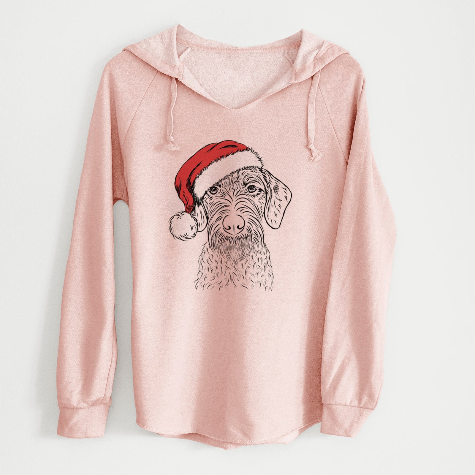 Santa Gus the German Wirehaired Pointer - Cali Wave Hooded Sweatshirt