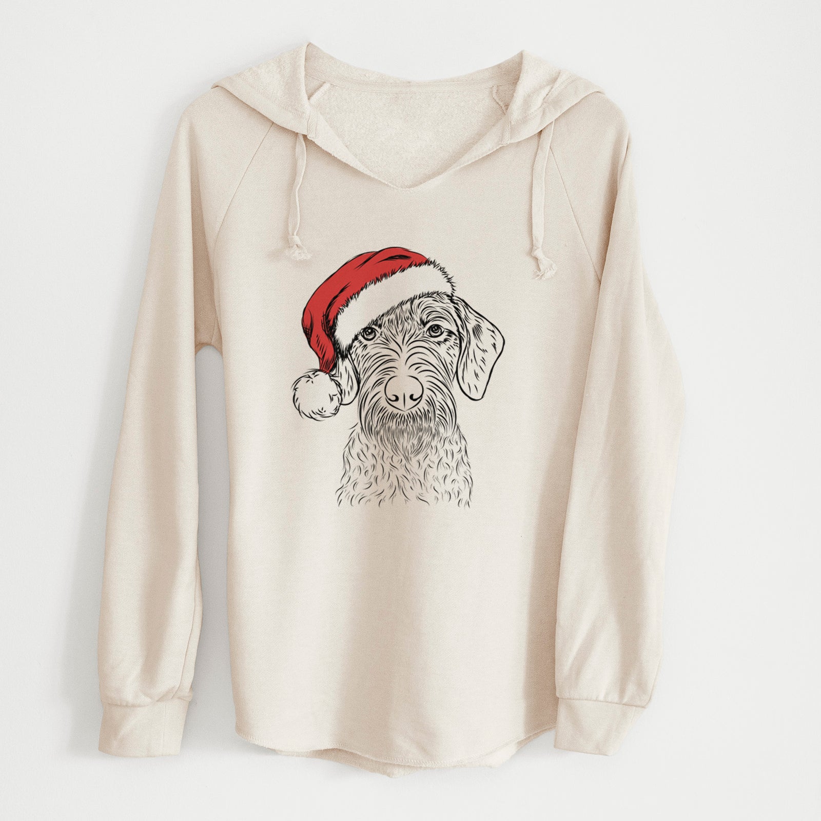 Santa Gus the German Wirehaired Pointer - Cali Wave Hooded Sweatshirt