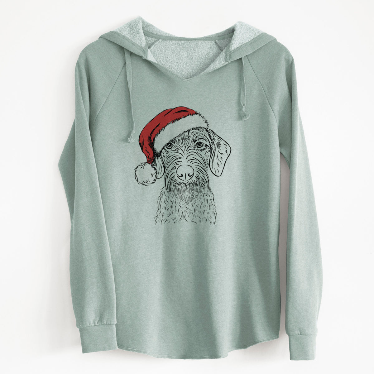 Santa Gus the German Wirehaired Pointer - Cali Wave Hooded Sweatshirt