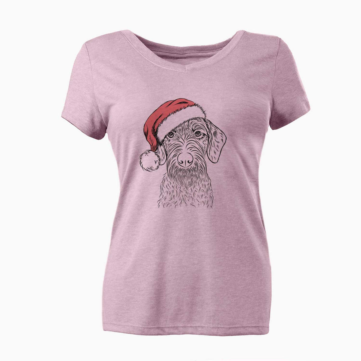 Santa Gus the German Wirehaired Pointer - Women's V-neck Shirt