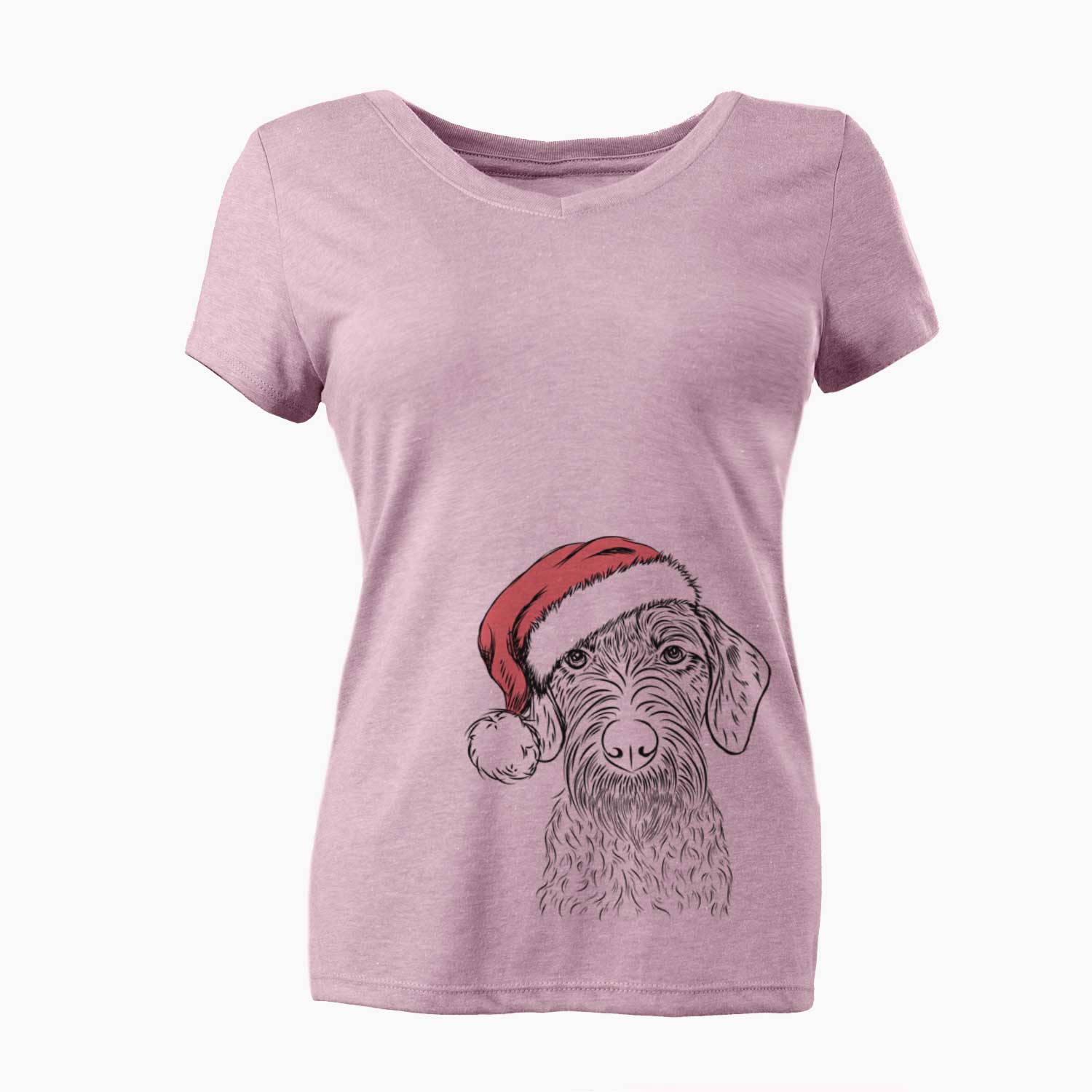 Santa Gus the German Wirehaired Pointer - Women's V-neck Shirt