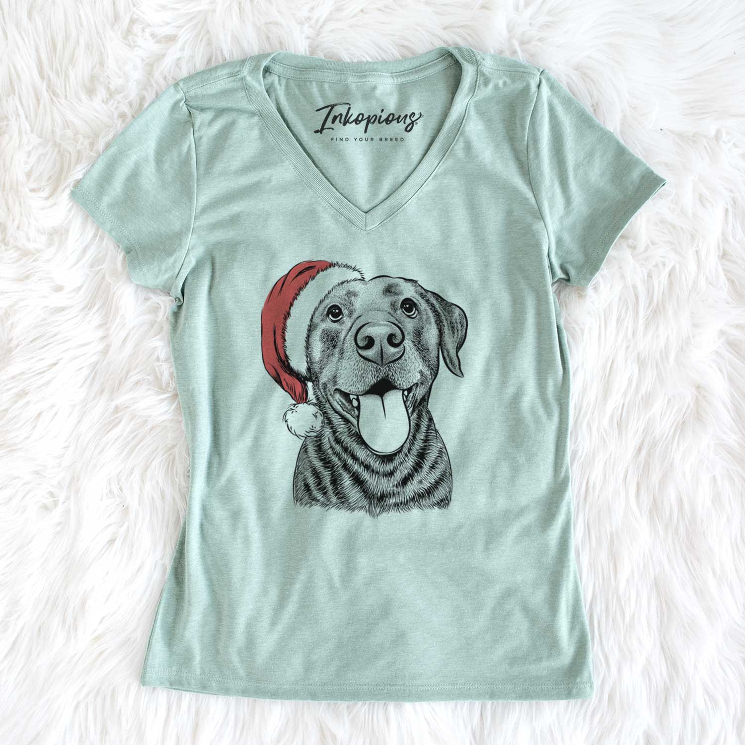 Santa Gwen the Labrador Retriever - Women's V-neck Shirt