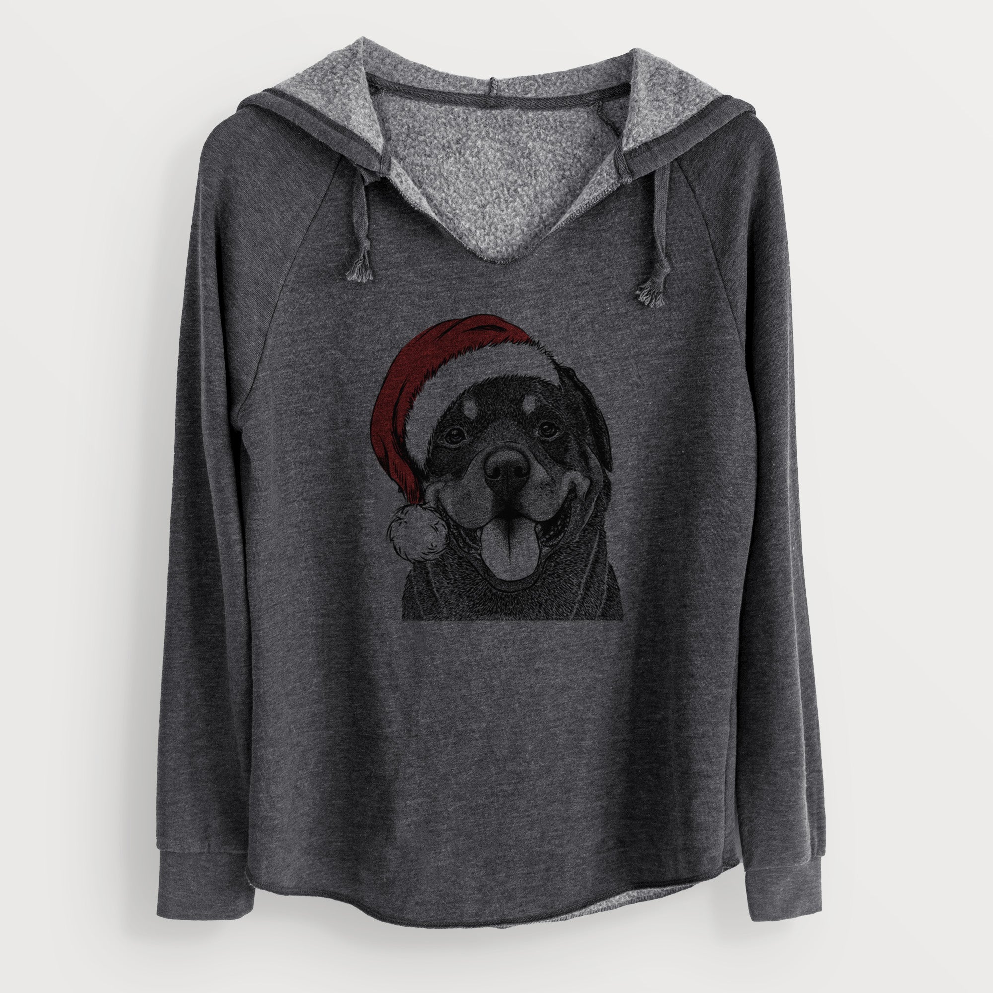 Santa Hagan the Rottweiler - Cali Wave Hooded Sweatshirt