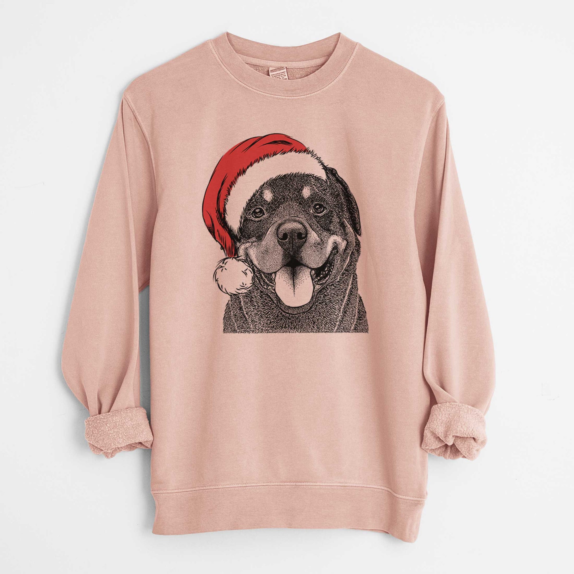 Santa Hagan the Rottweiler - Unisex Pigment Dyed Crew Sweatshirt