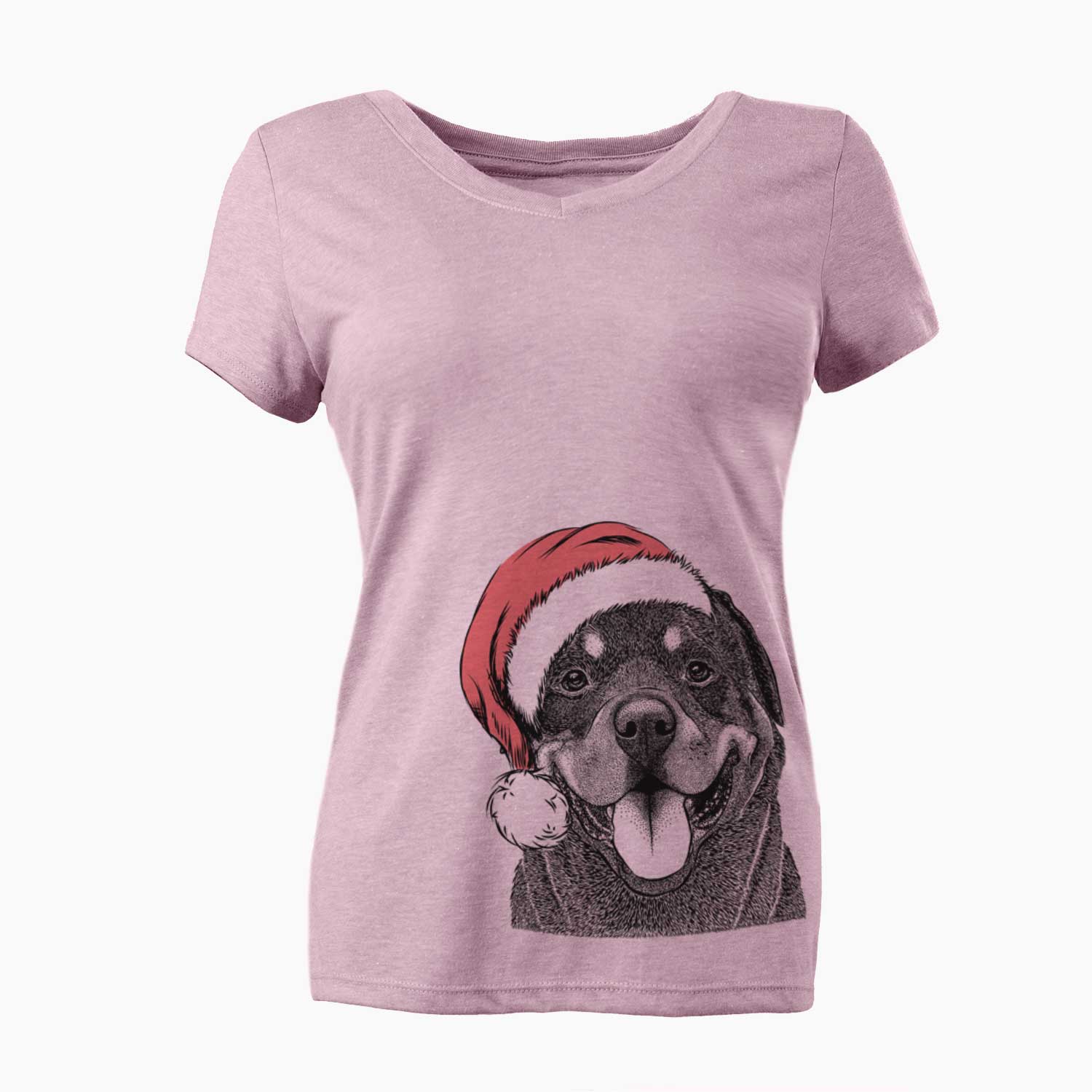 Santa Hagan the Rottweiler - Women's V-neck Shirt