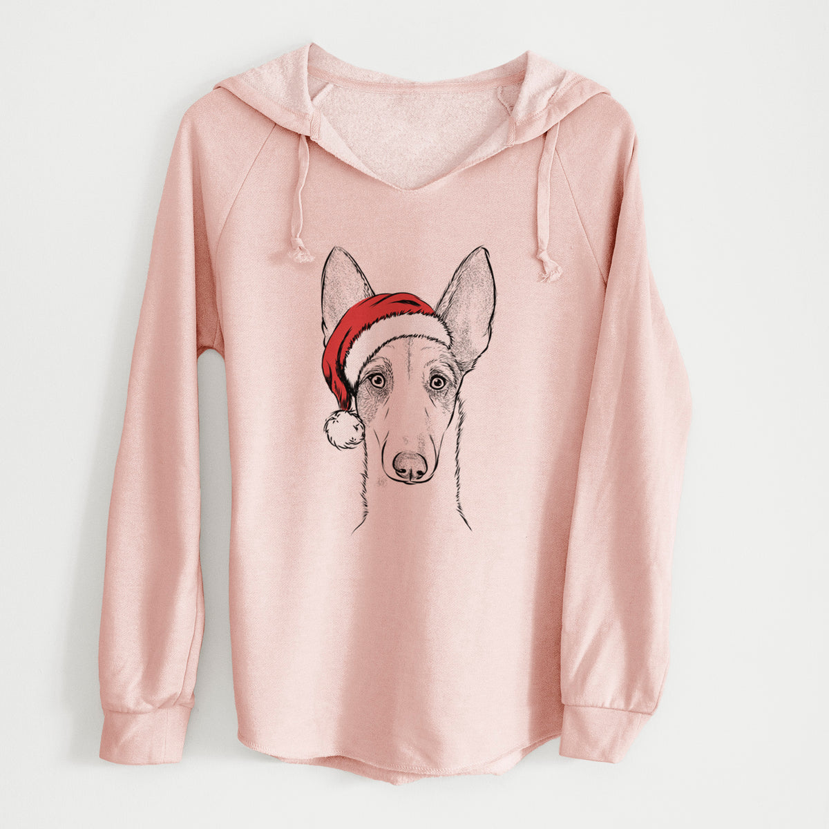 Santa Halo the Ibizan Sight Hound - Cali Wave Hooded Sweatshirt