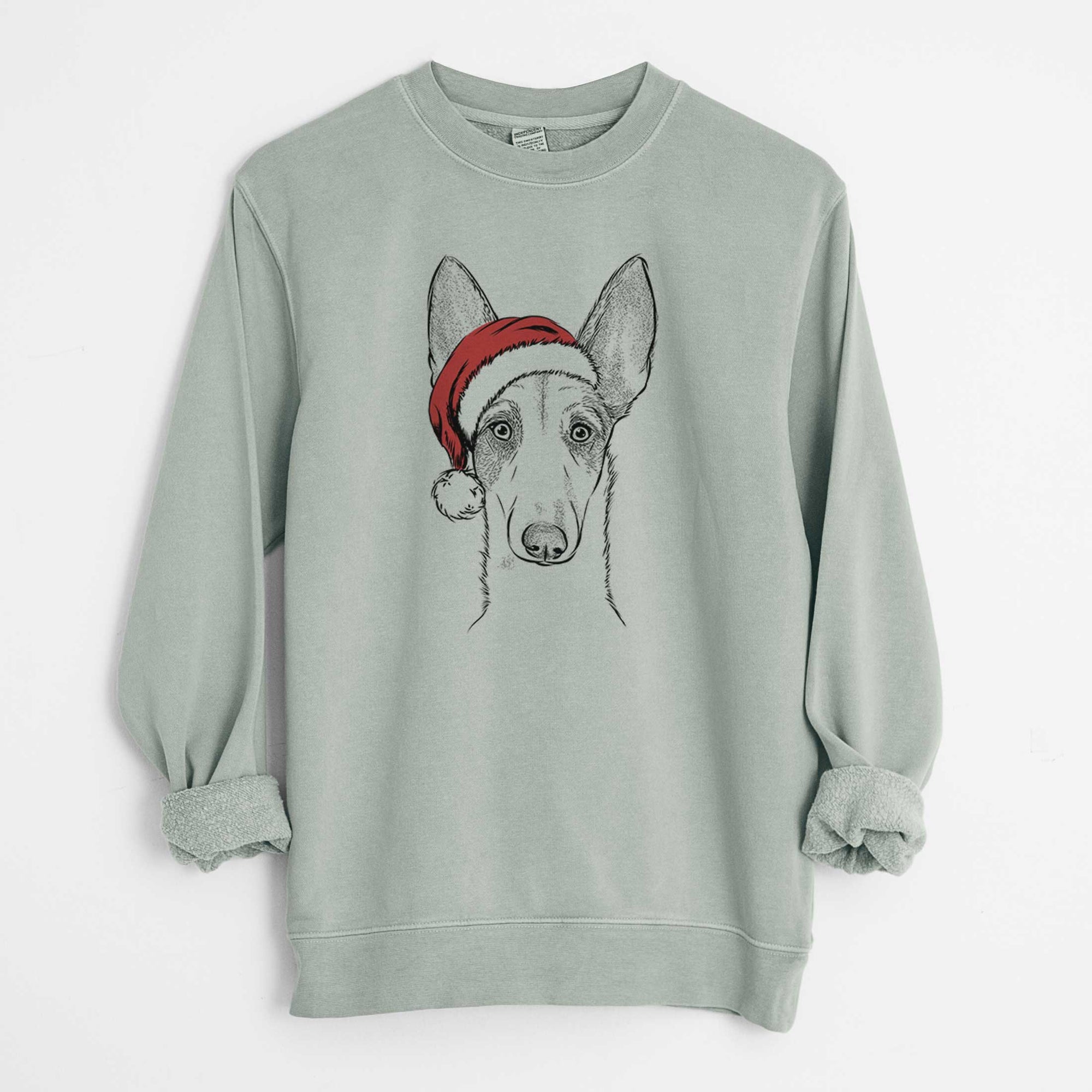 Santa Halo the Ibizan Sight Hound - Unisex Pigment Dyed Crew Sweatshirt