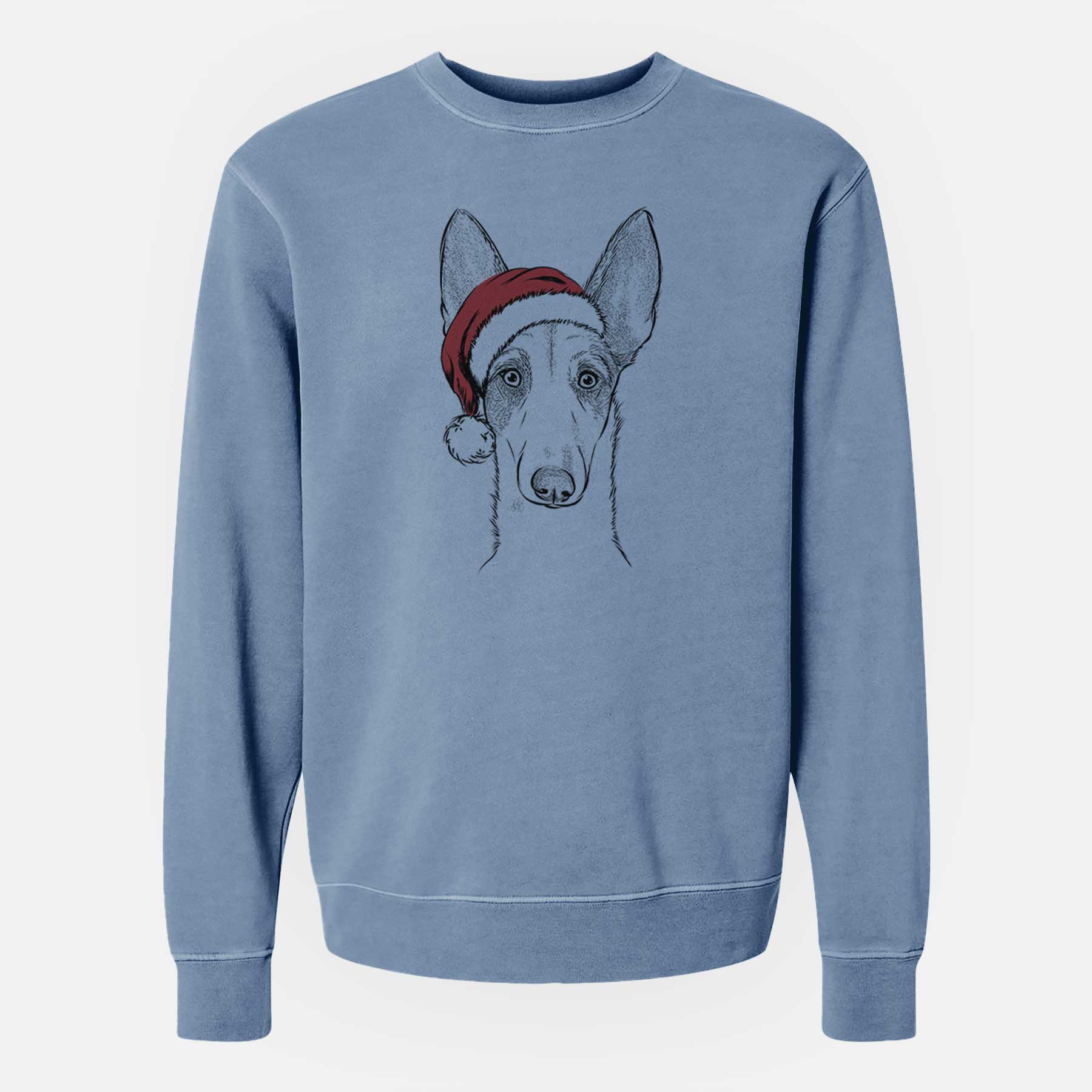 Santa Halo the Ibizan Sight Hound - Unisex Pigment Dyed Crew Sweatshirt