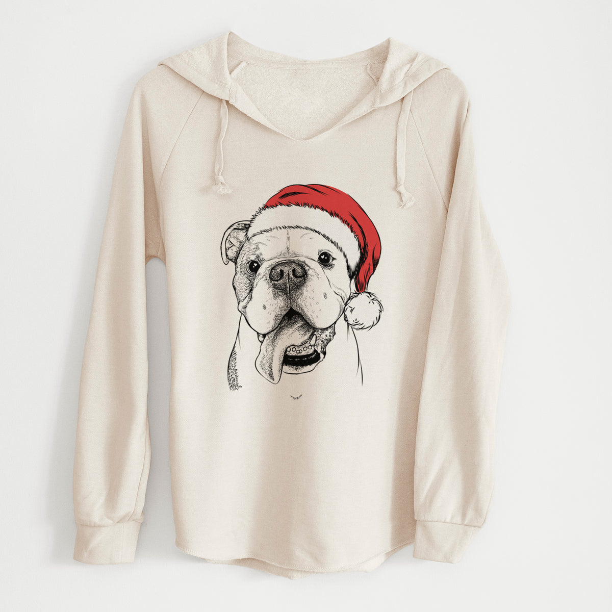 Santa Hank the English Bulldog - Cali Wave Hooded Sweatshirt