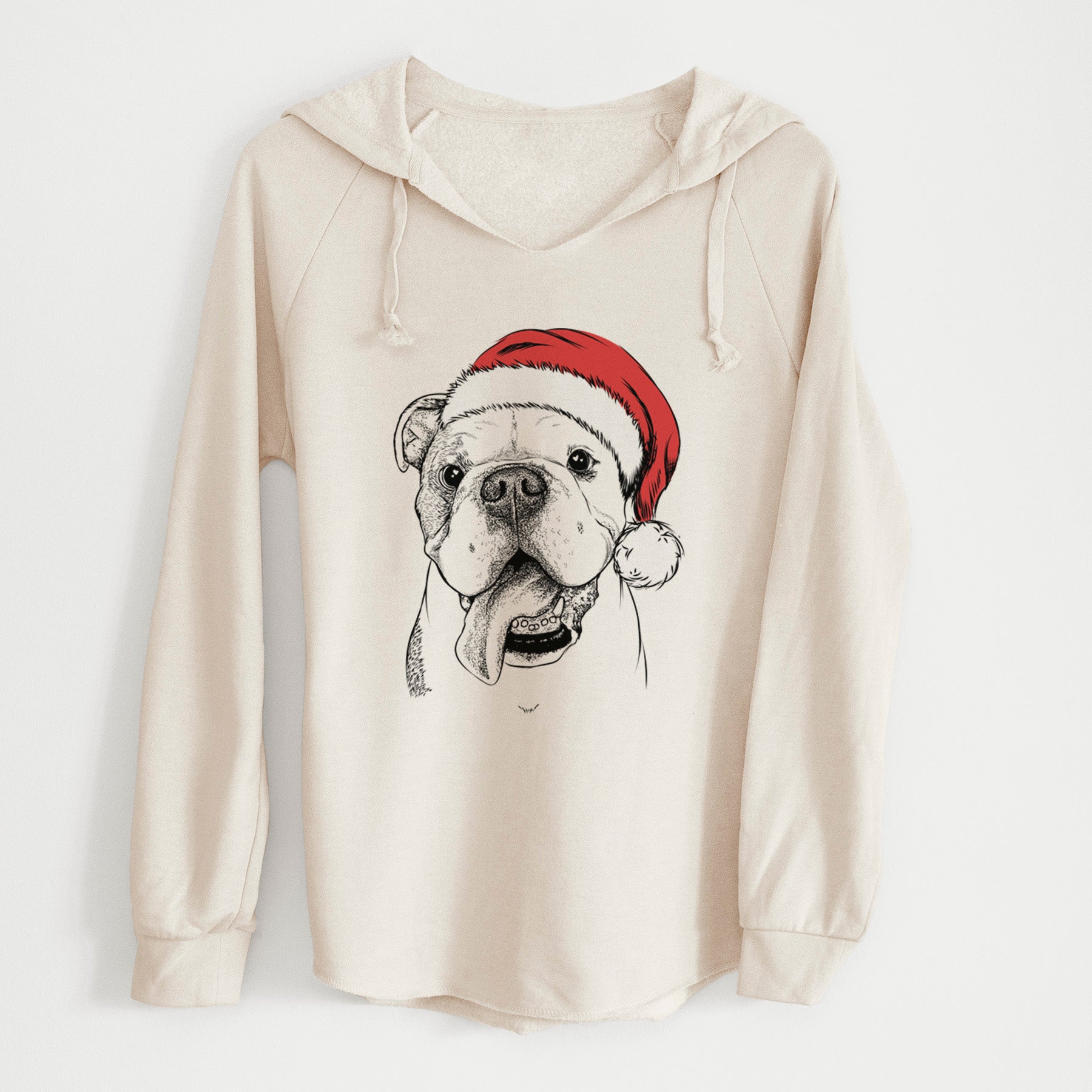 Santa Hank the English Bulldog - Cali Wave Hooded Sweatshirt