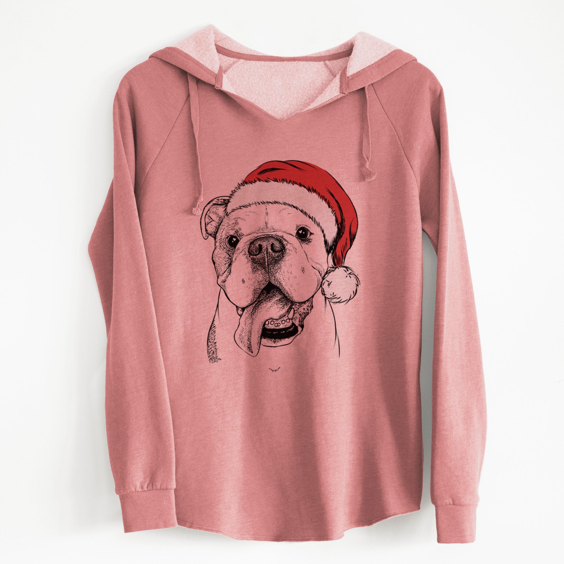 Santa Hank the English Bulldog - Cali Wave Hooded Sweatshirt