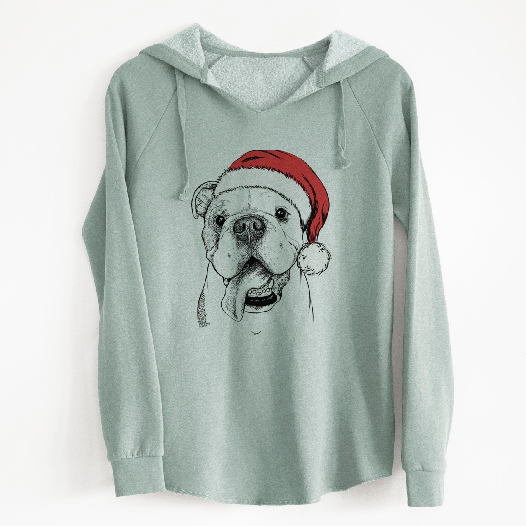 Santa Hank the English Bulldog - Cali Wave Hooded Sweatshirt