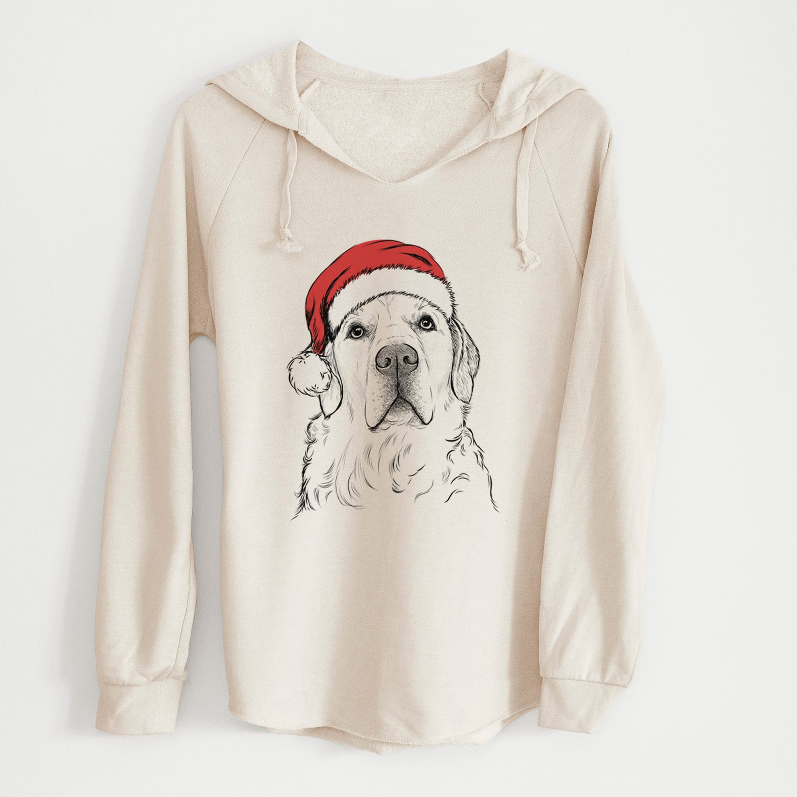 Santa Hank the Irish Cream Golden Retriever - Cali Wave Hooded Sweatshirt