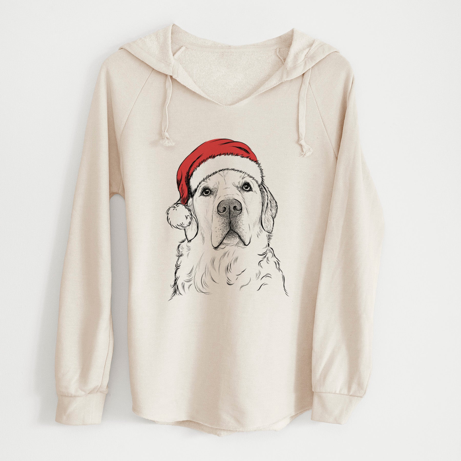 Santa Hank the Irish Cream Golden Retriever - Cali Wave Hooded Sweatshirt
