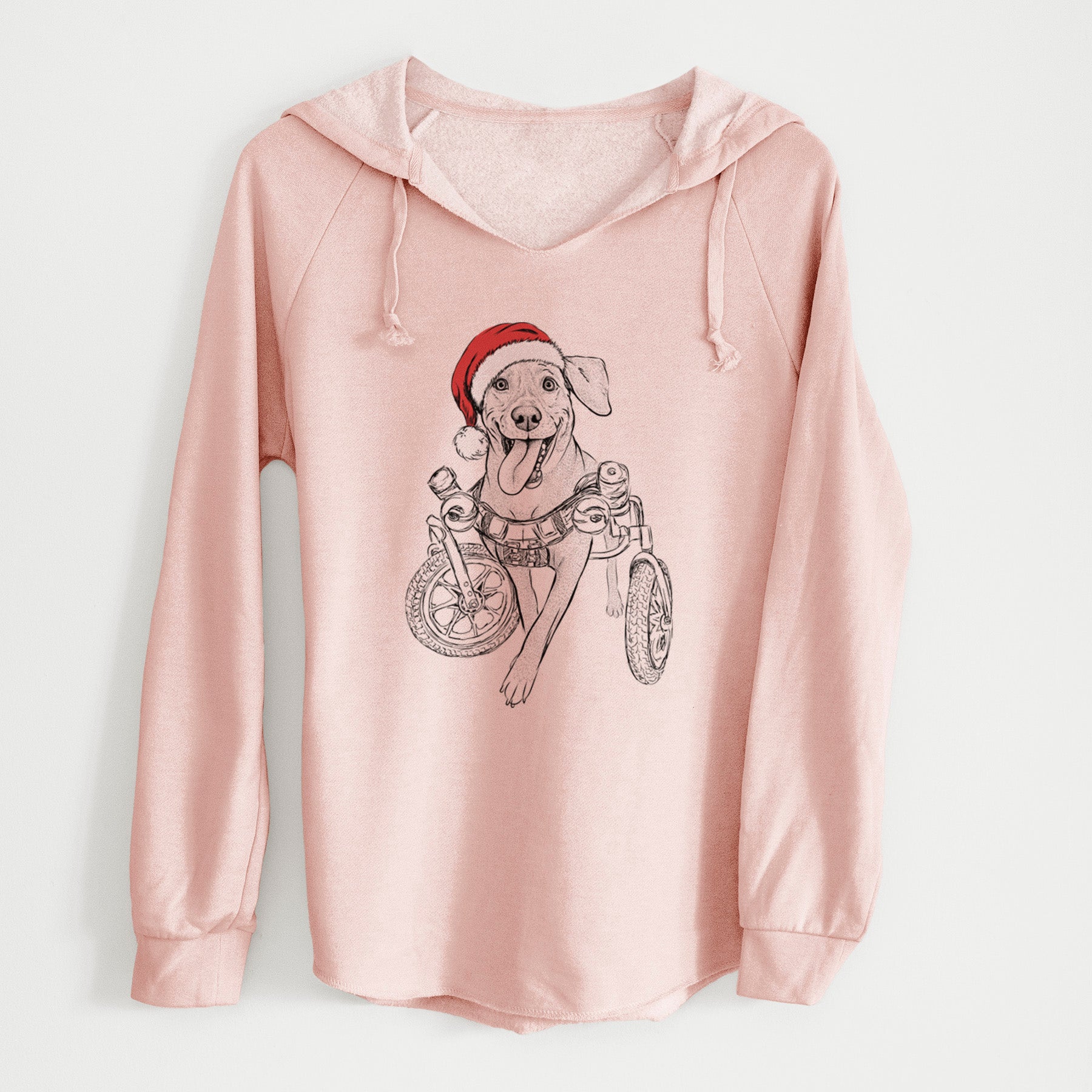 Santa Hannah the Pitbull Mix - Cali Wave Hooded Sweatshirt