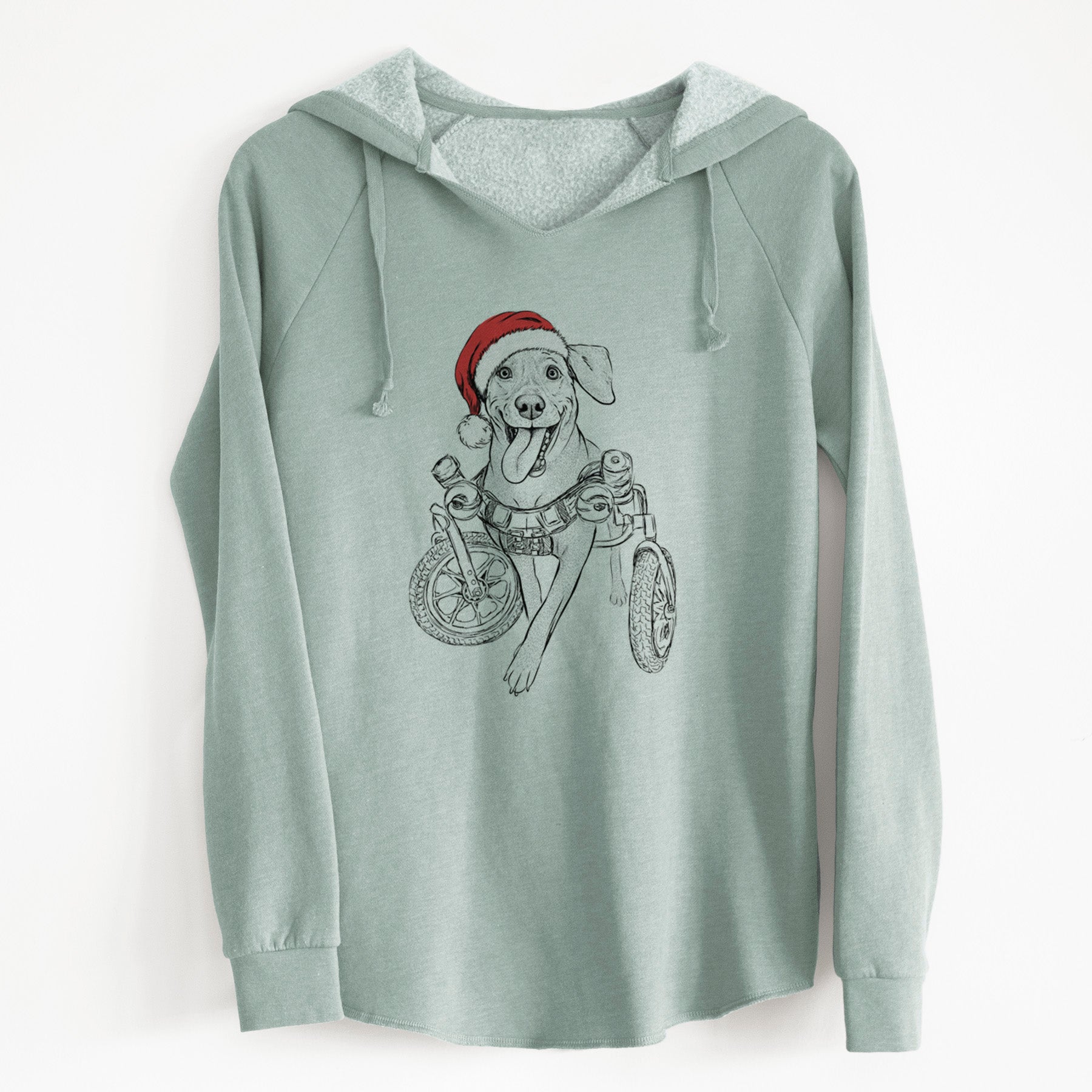 Santa Hannah the Pitbull Mix - Cali Wave Hooded Sweatshirt