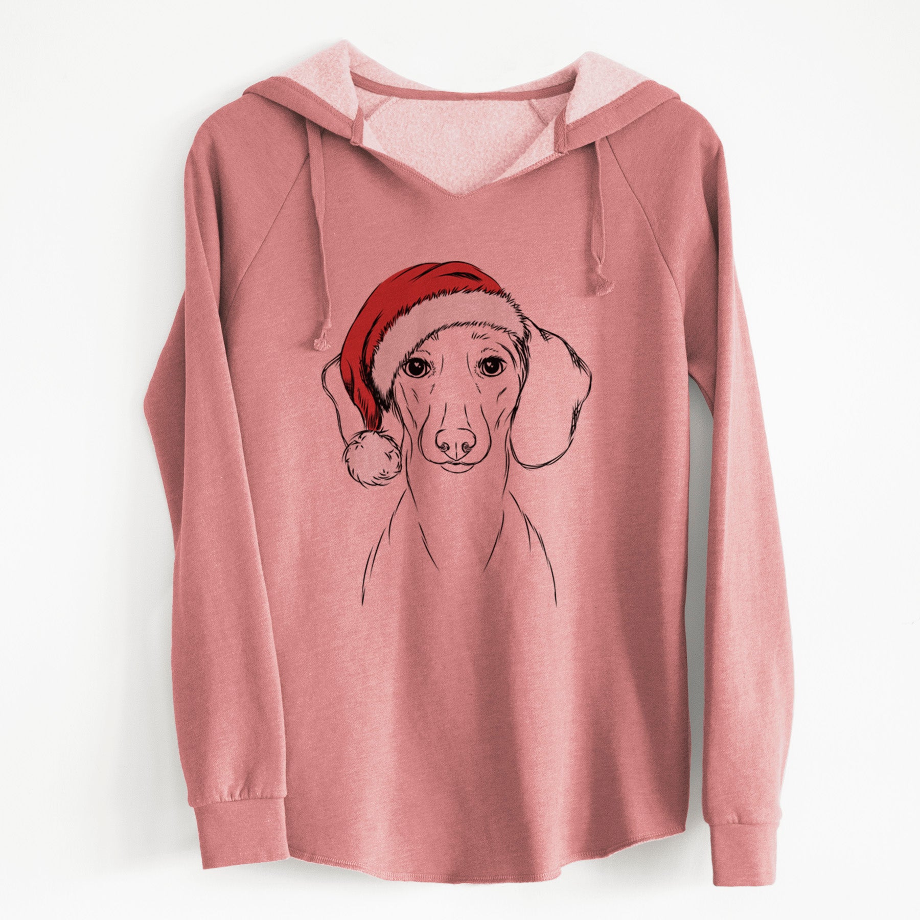 Santa Hans the Dachshund - Cali Wave Hooded Sweatshirt