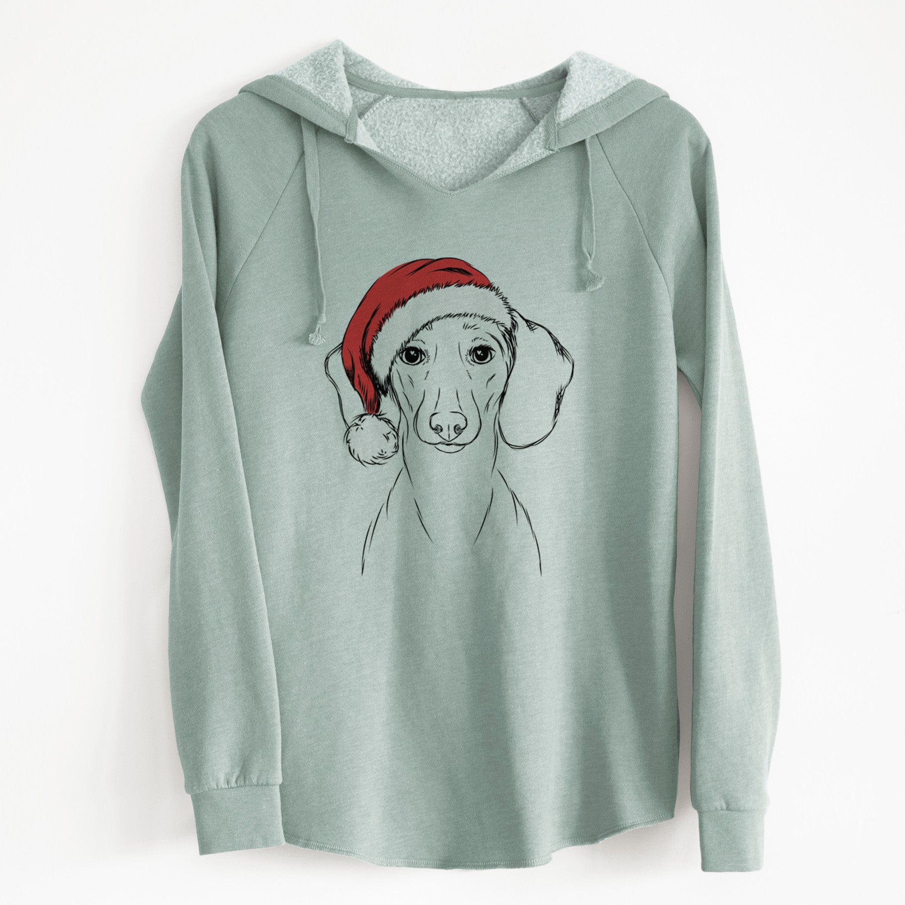 Santa Hans the Dachshund - Cali Wave Hooded Sweatshirt