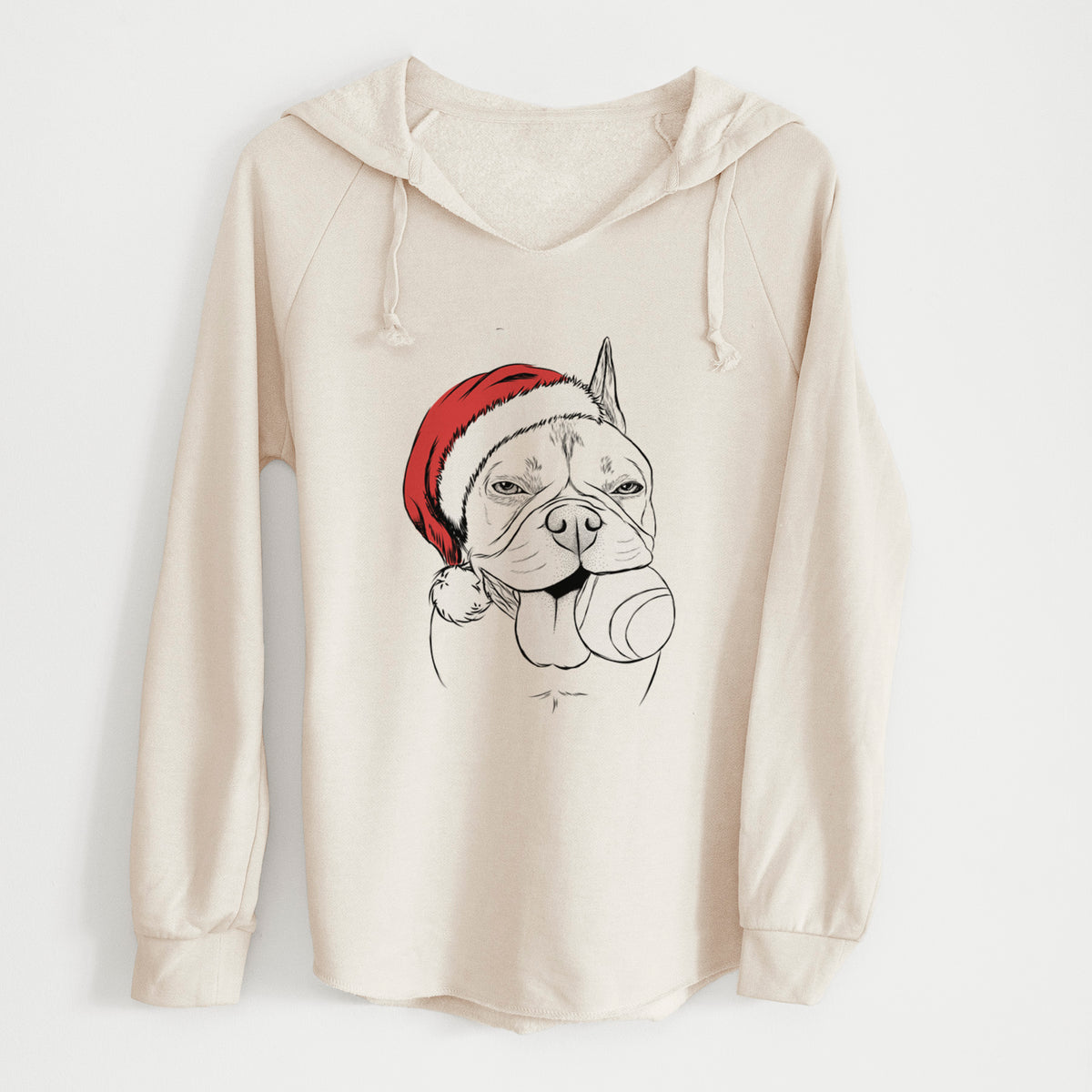 Santa Happy Franco the French Bulldog - Cali Wave Hooded Sweatshirt