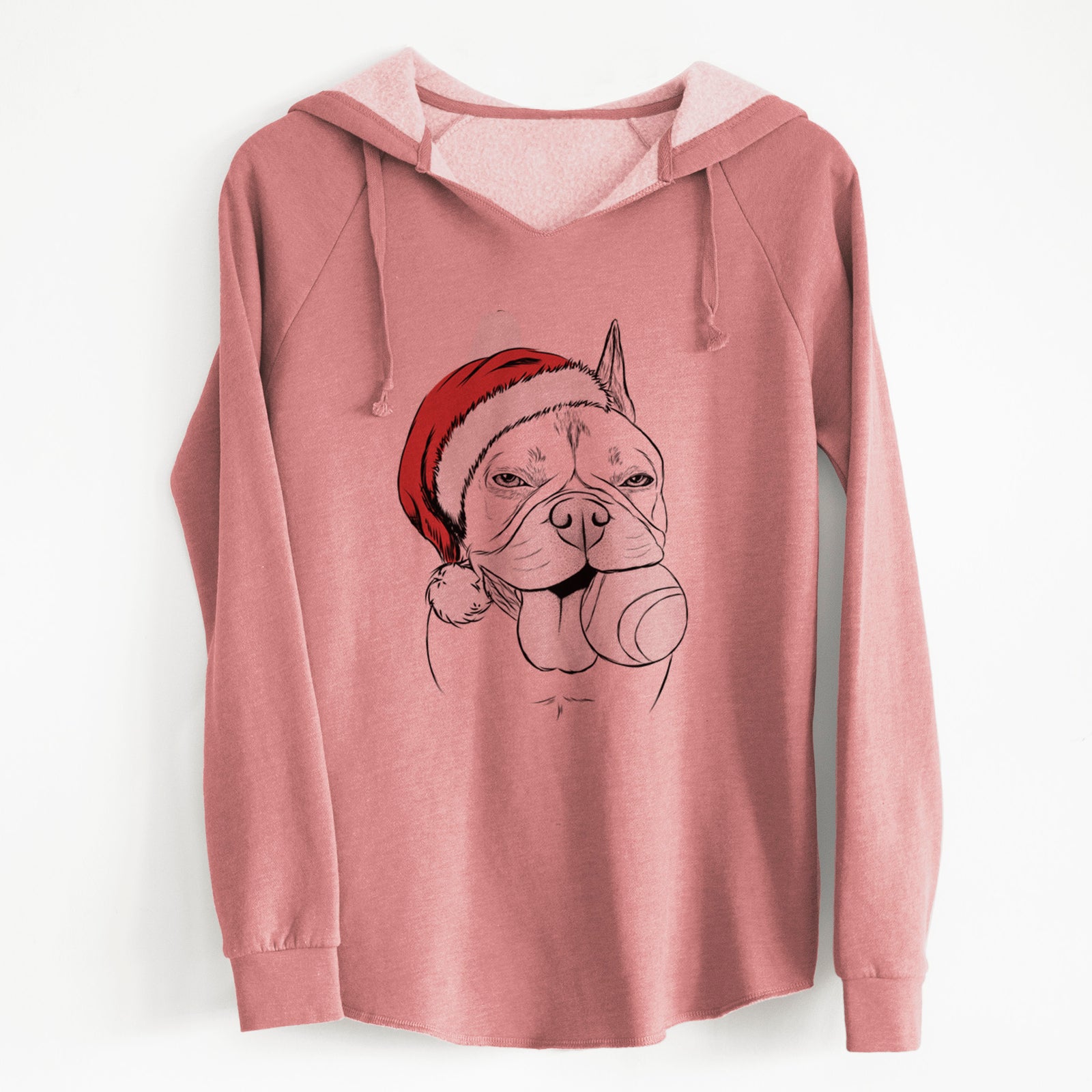 Santa Happy Franco the French Bulldog - Cali Wave Hooded Sweatshirt