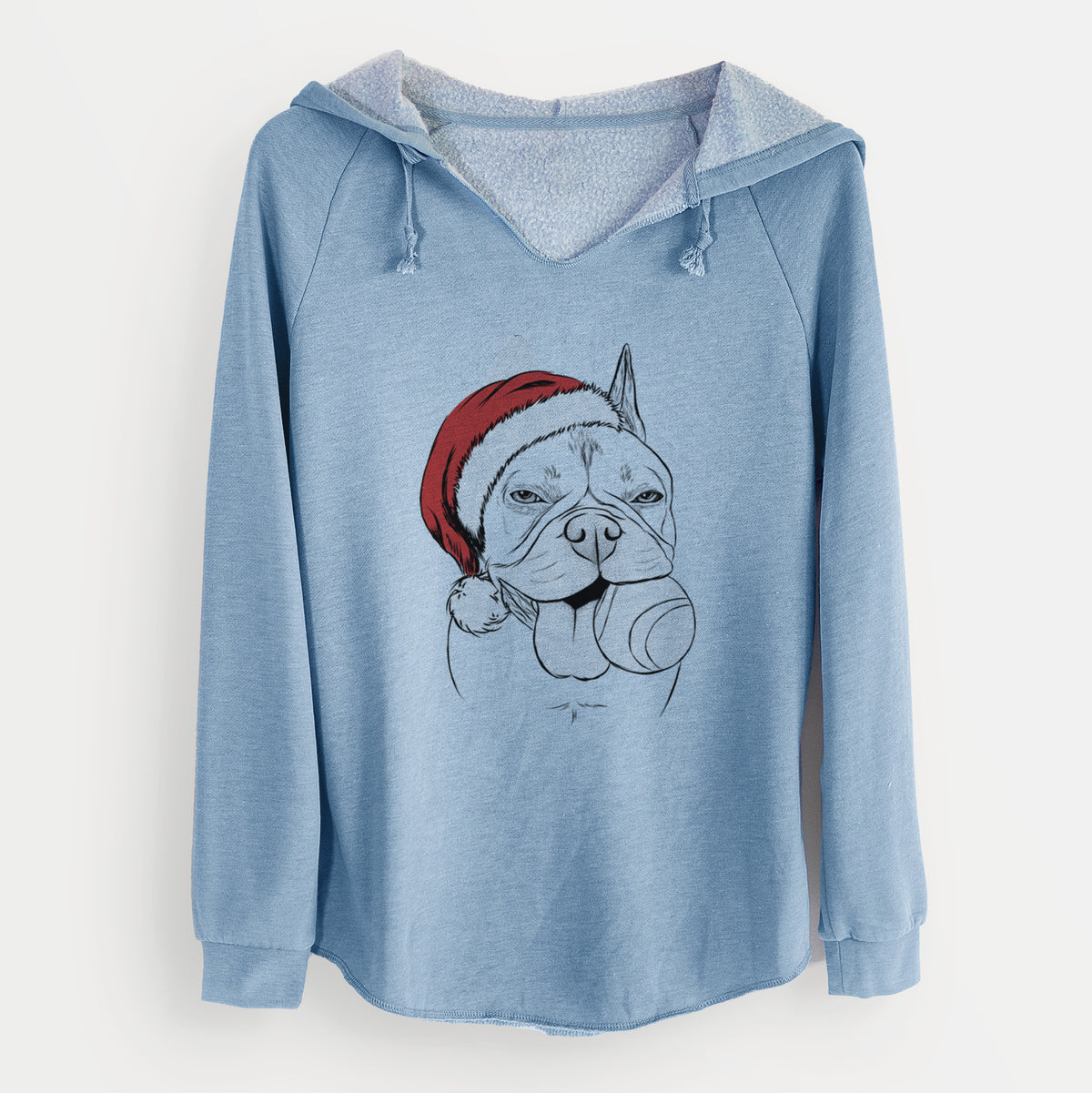 Santa Happy Franco the French Bulldog - Cali Wave Hooded Sweatshirt