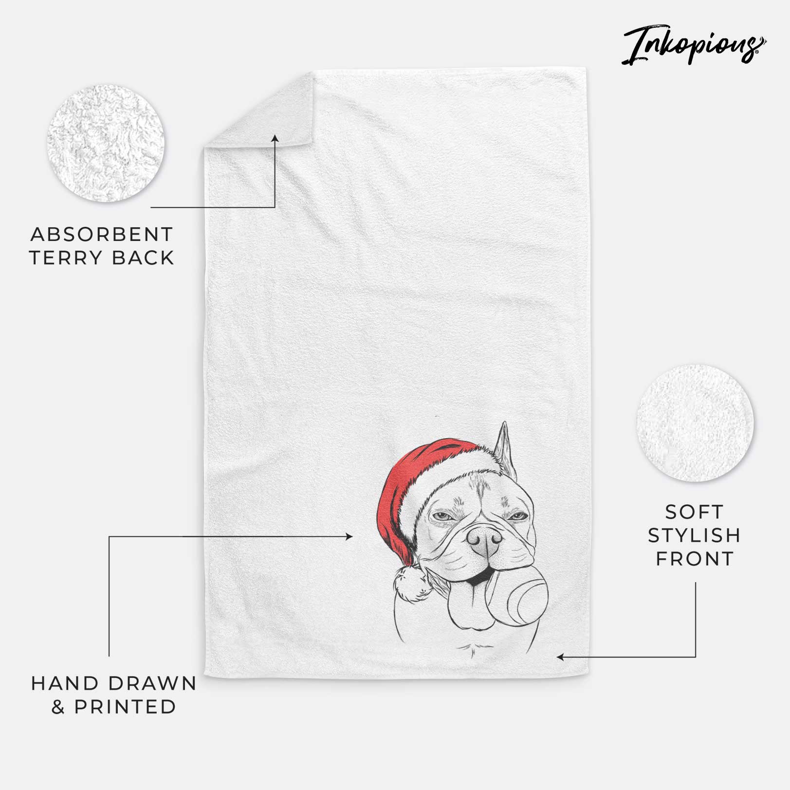 Happy Franco the French Bulldog Decorative Hand Towel