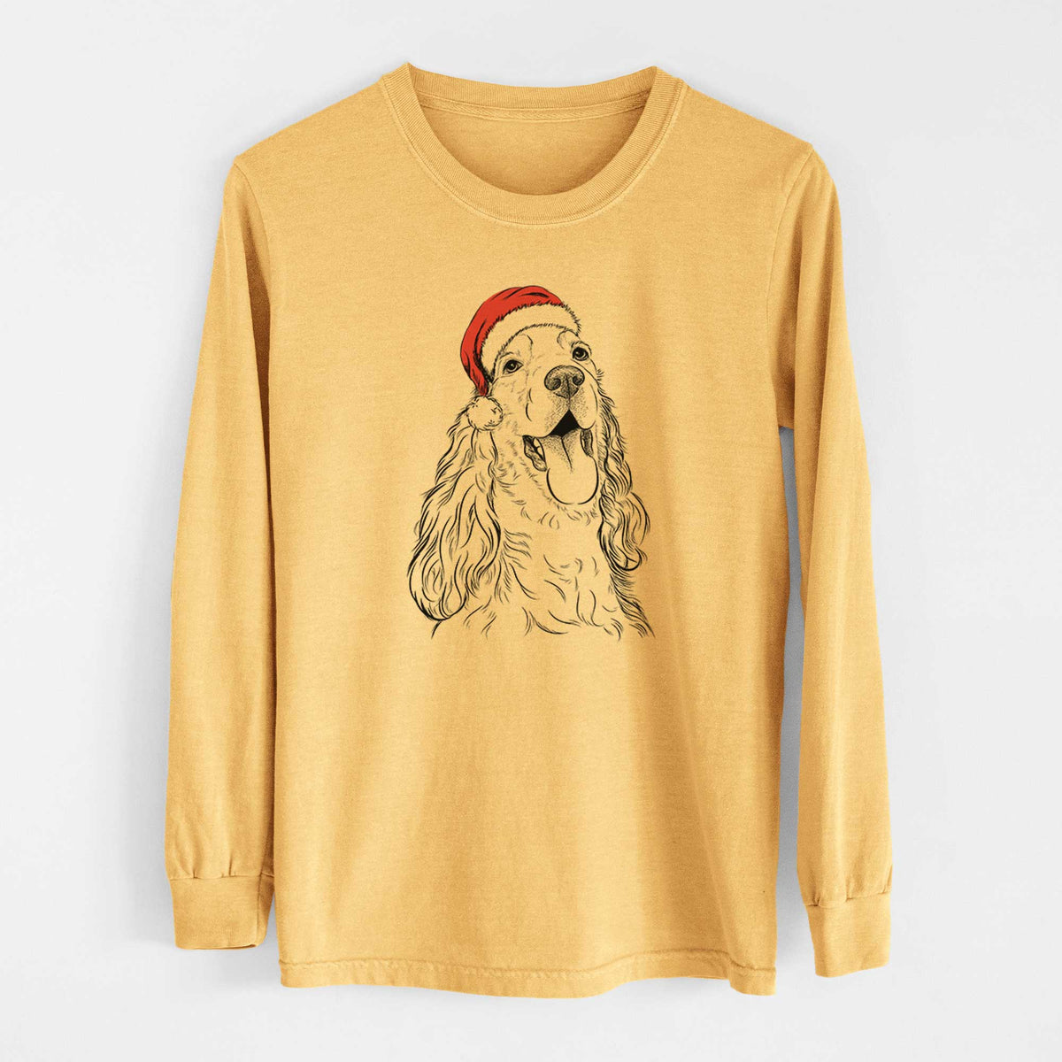 Santa Happy Henry the English Cocker Spaniel - Heavyweight 100% Cotton Long Sleeve