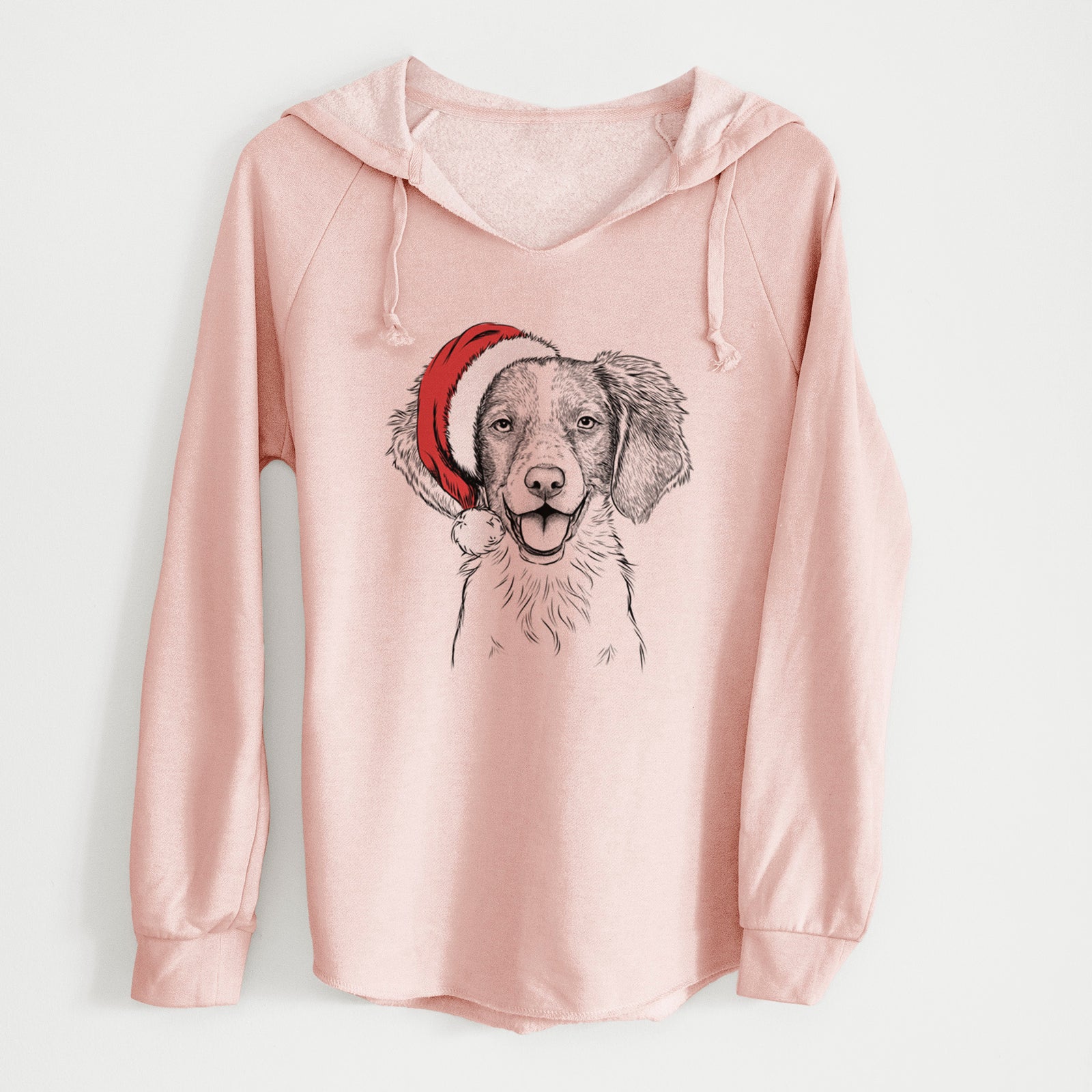 Santa Happy Holly the Brittany Spaniel - Cali Wave Hooded Sweatshirt