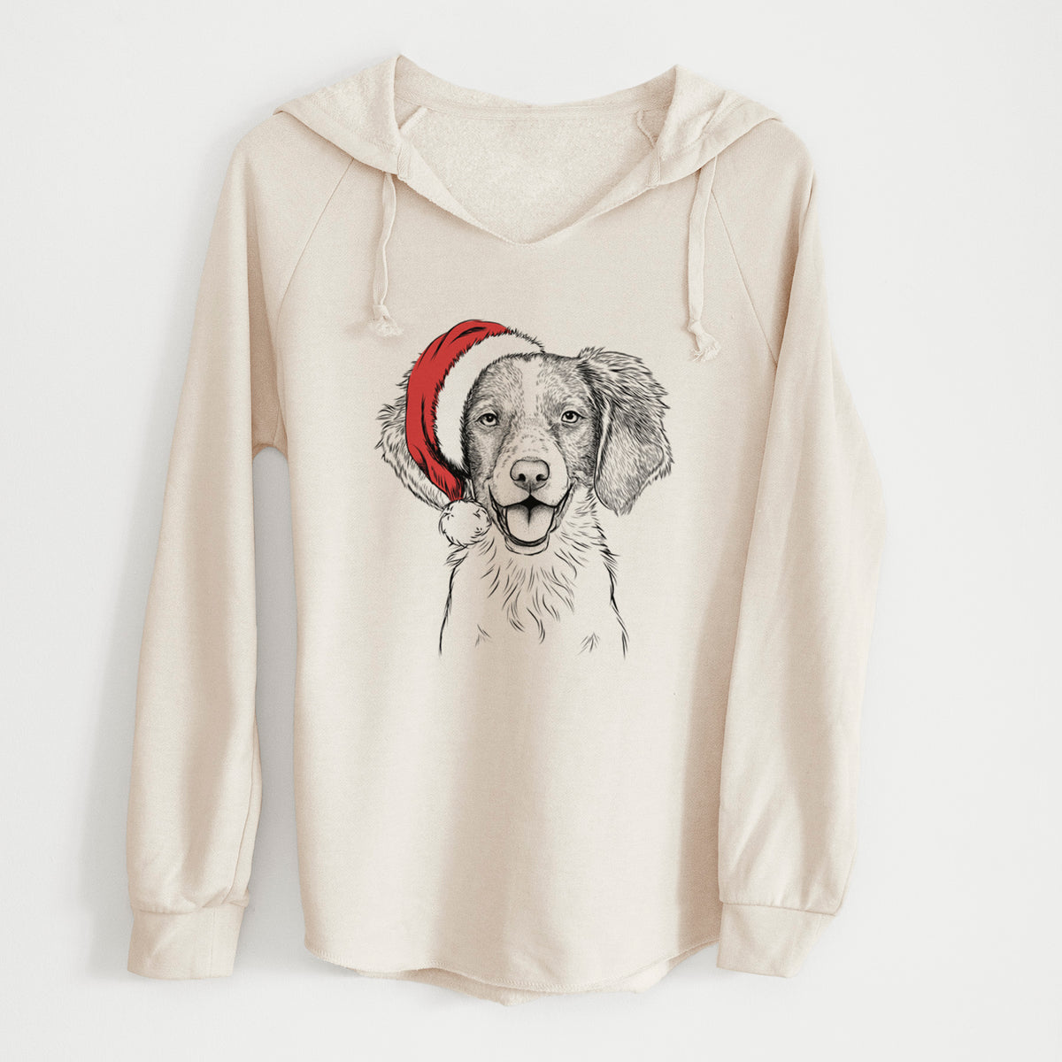 Santa Happy Holly the Brittany Spaniel - Cali Wave Hooded Sweatshirt