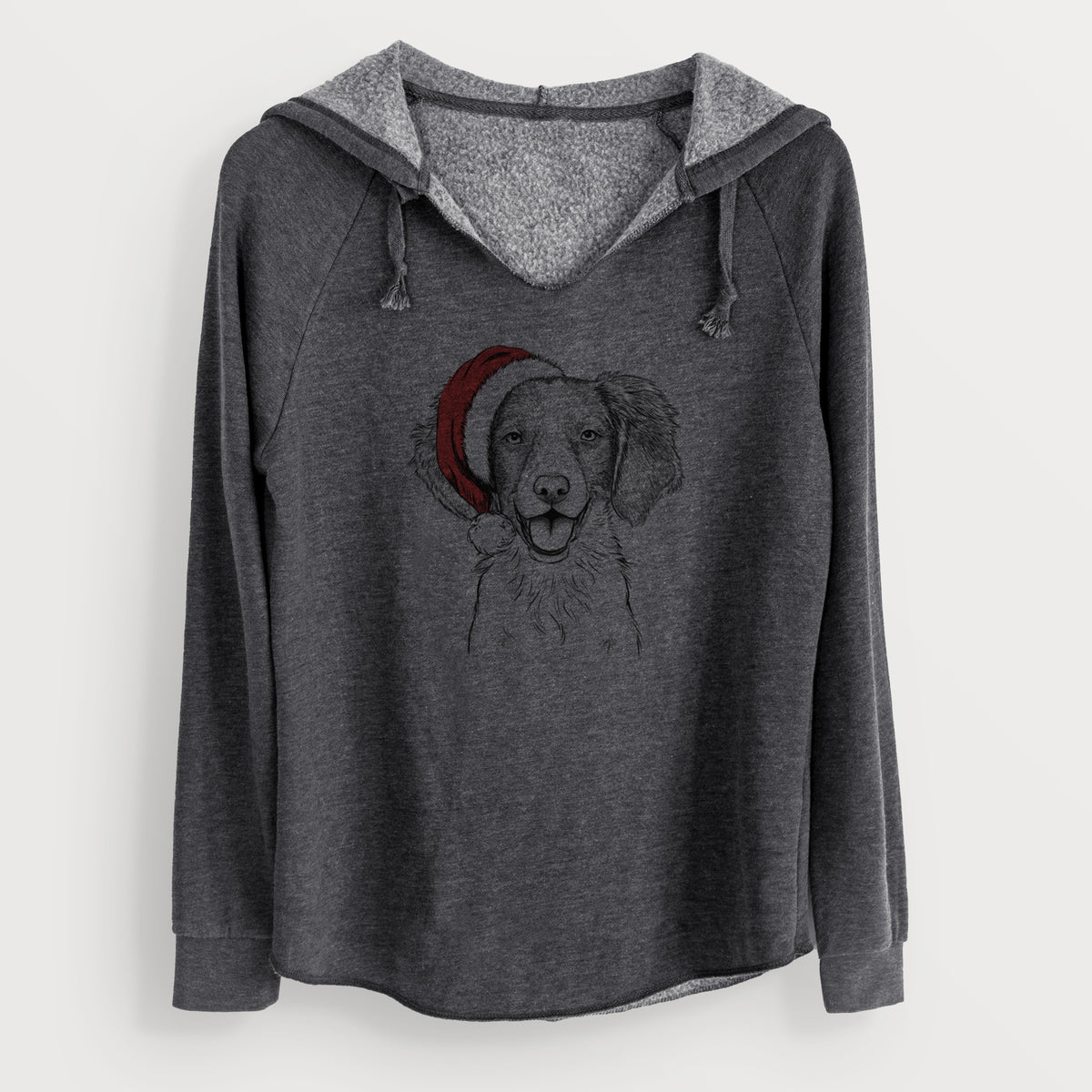 Santa Happy Holly the Brittany Spaniel - Cali Wave Hooded Sweatshirt