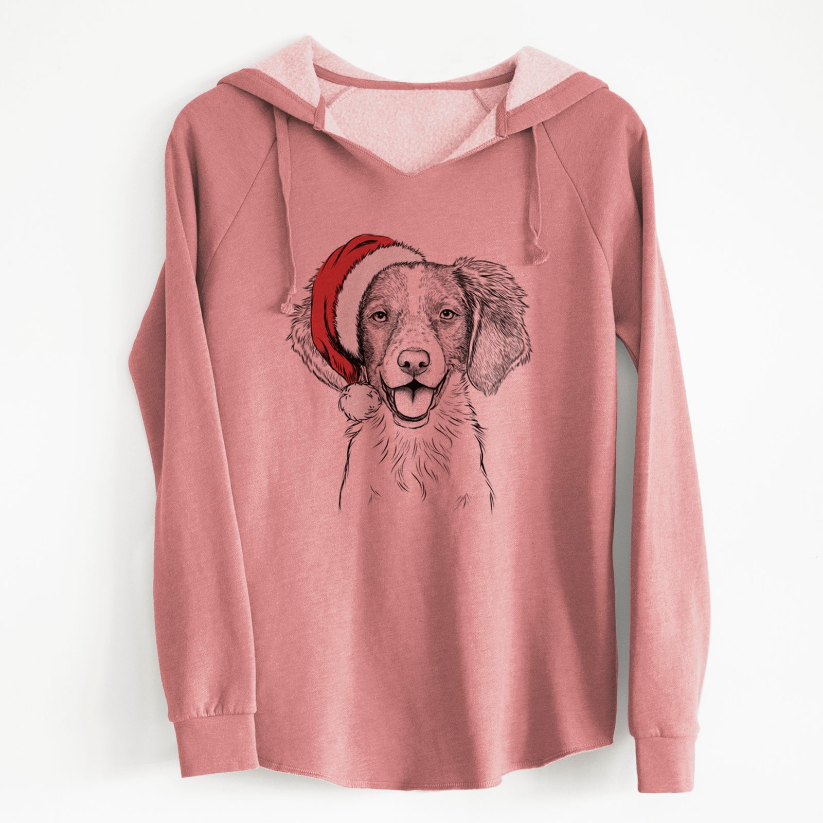 Santa Happy Holly the Brittany Spaniel - Cali Wave Hooded Sweatshirt