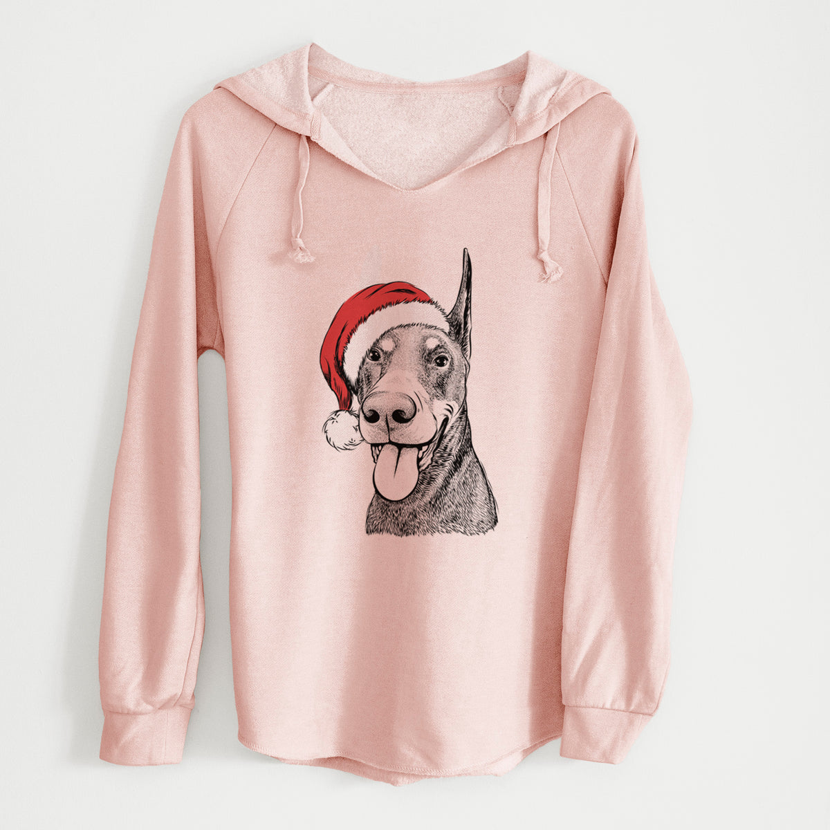 Santa Happy Sunny the Doberman Pinscher - Cali Wave Hooded Sweatshirt