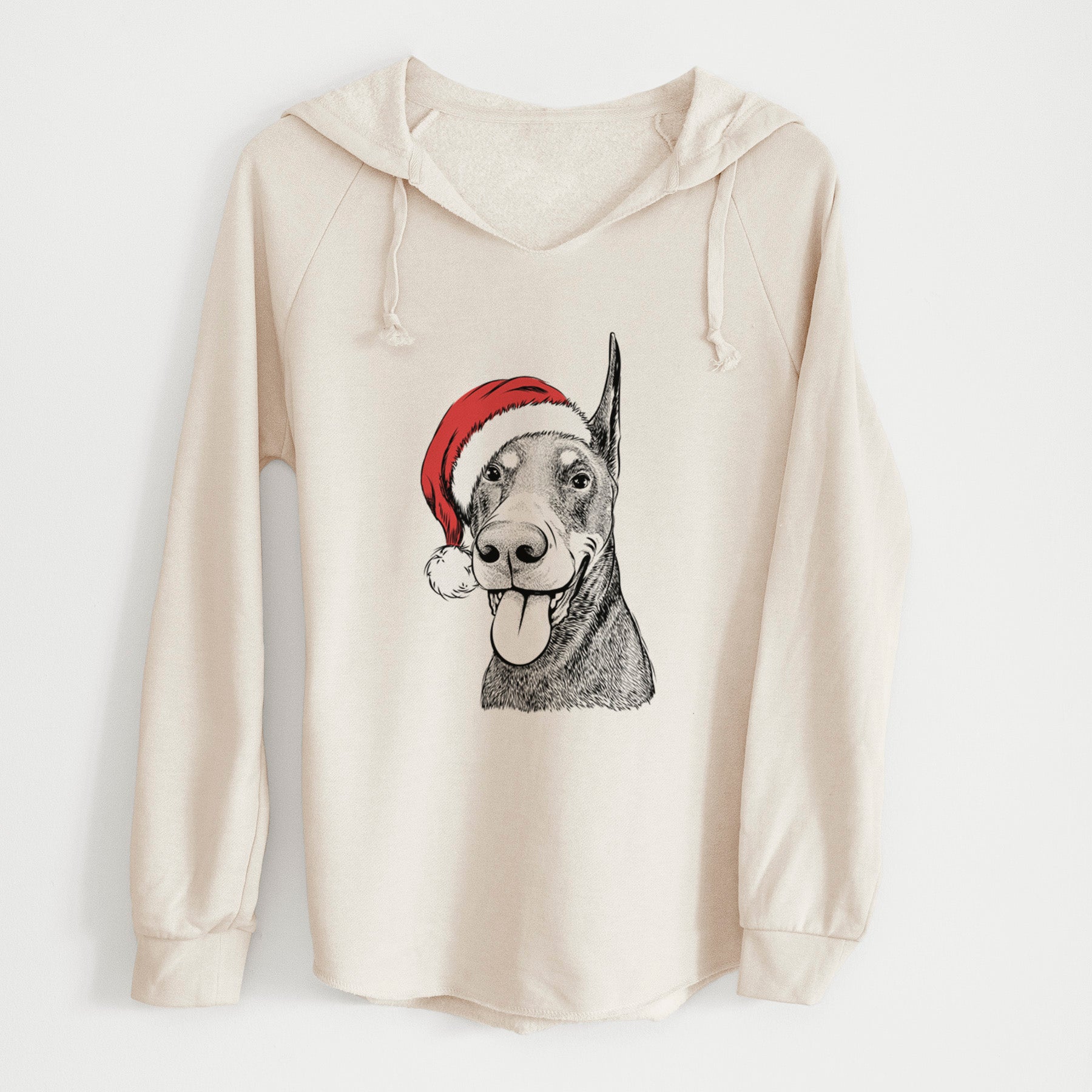 Santa Happy Sunny the Doberman Pinscher - Cali Wave Hooded Sweatshirt