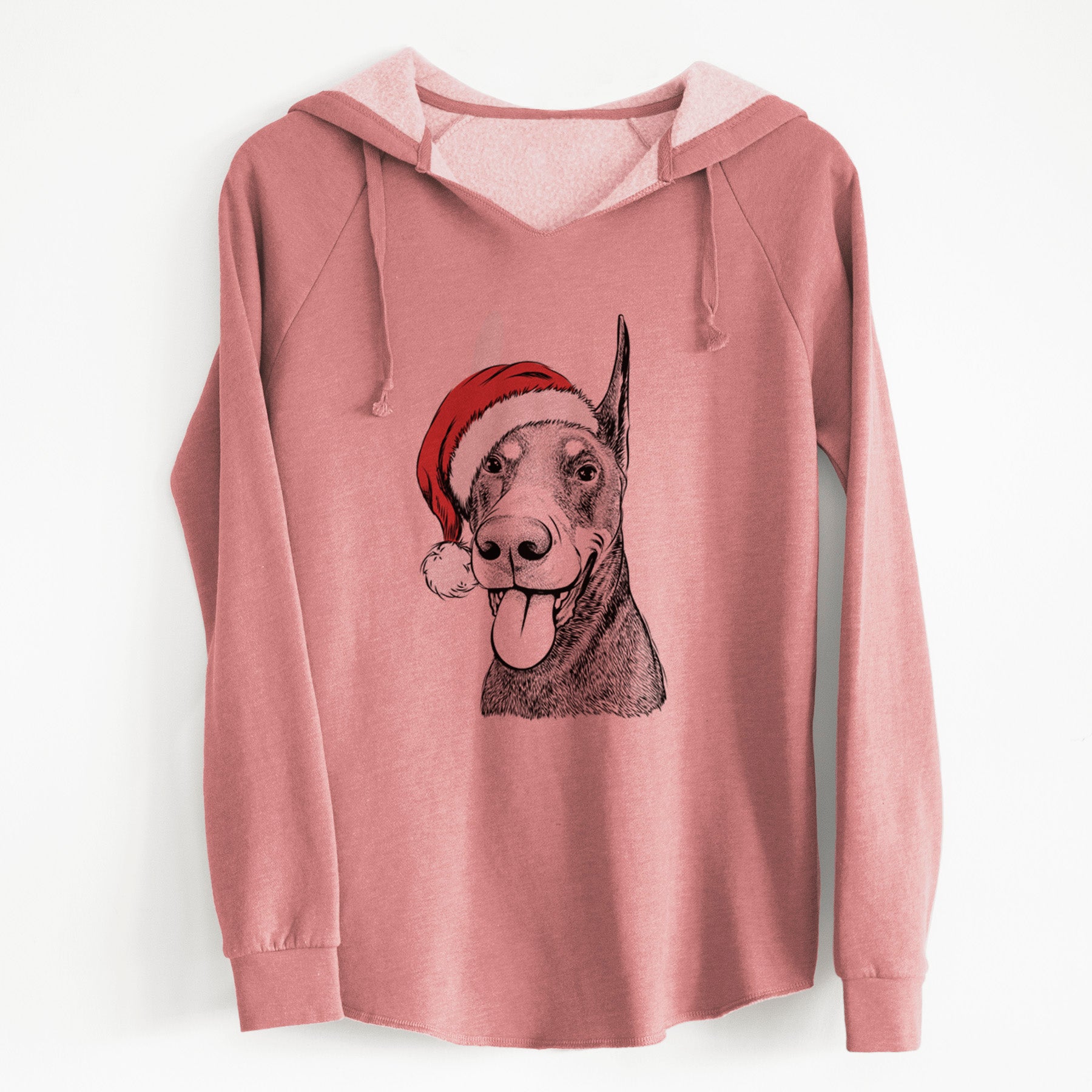 Santa Happy Sunny the Doberman Pinscher - Cali Wave Hooded Sweatshirt