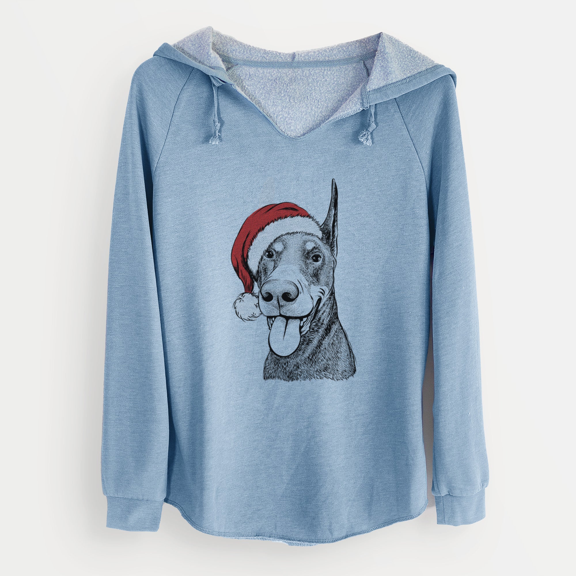 Santa Happy Sunny the Doberman Pinscher - Cali Wave Hooded Sweatshirt