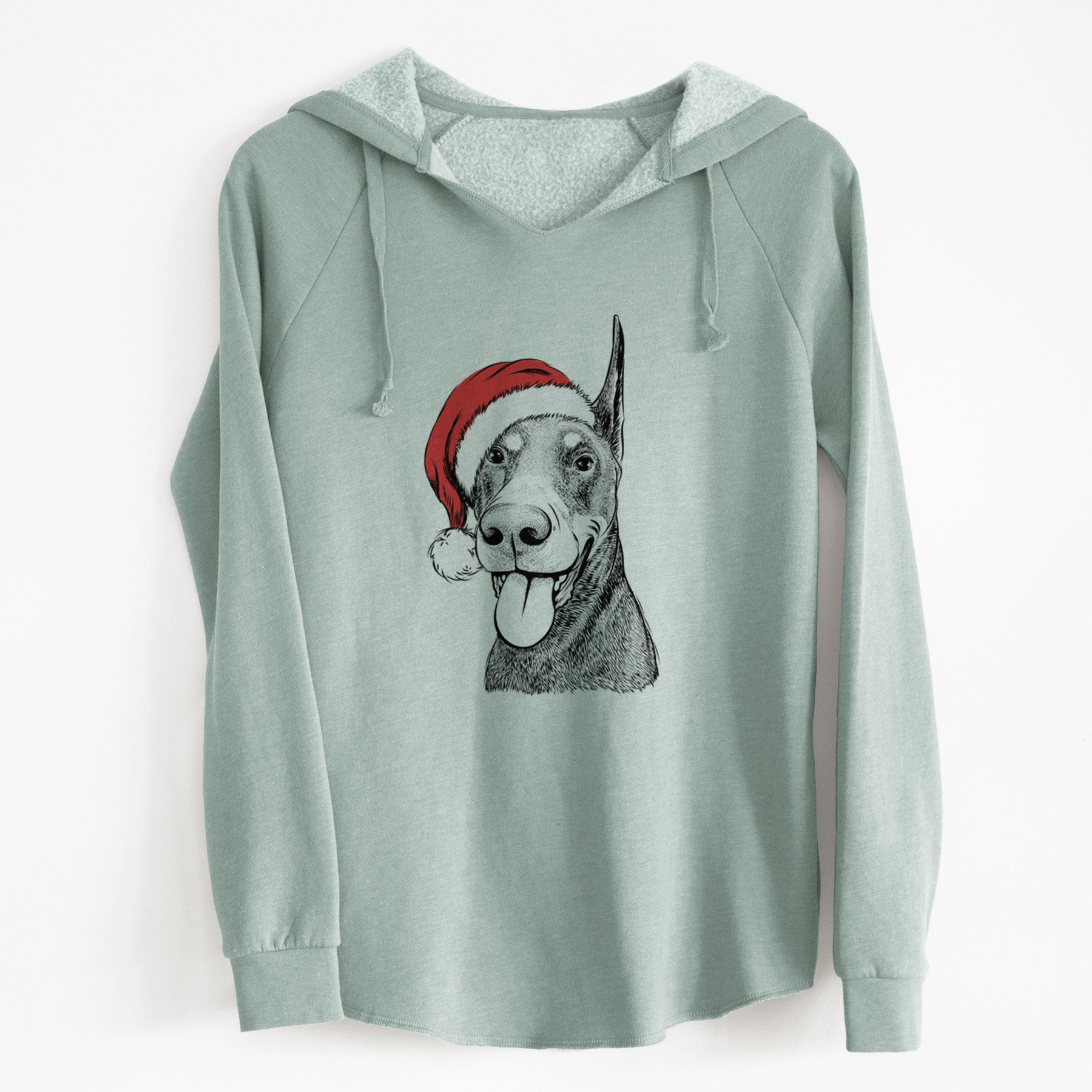 Santa Happy Sunny the Doberman Pinscher - Cali Wave Hooded Sweatshirt