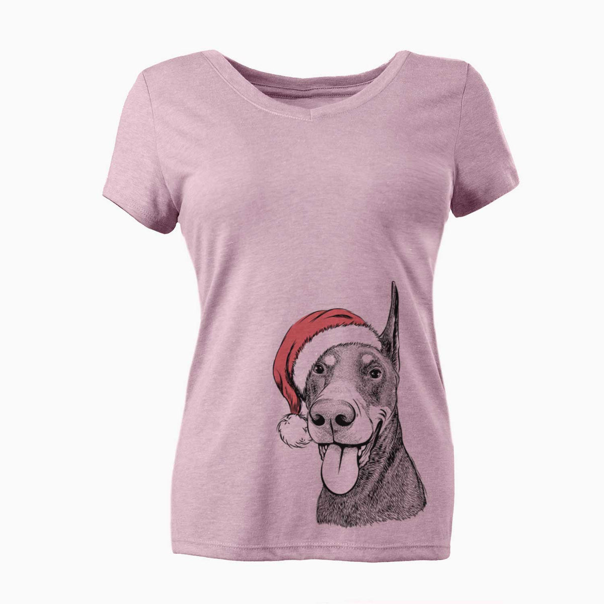 Happy Sunny the Doberman Pinscher - Women's V-neck Shirt