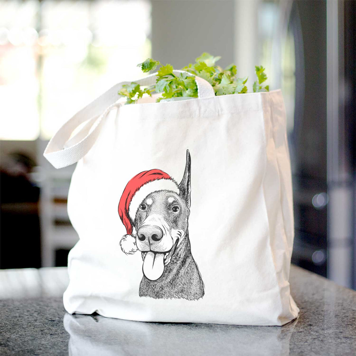 Happy Sunny the Doberman Pinscher - Tote Bag