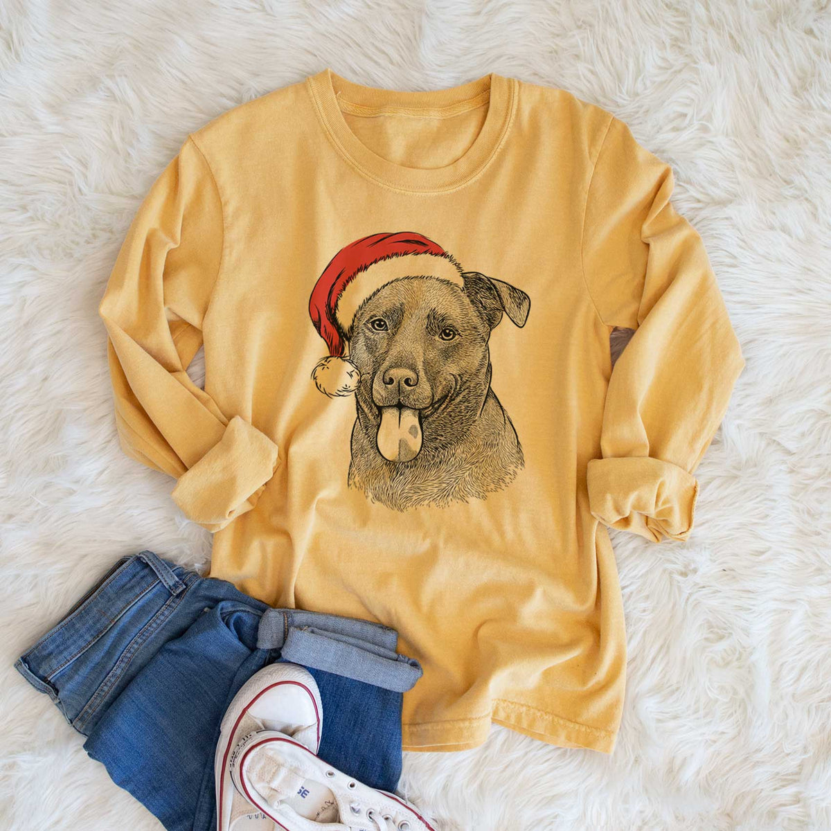 Santa Harbor the Mixed Breed - Heavyweight 100% Cotton Long Sleeve