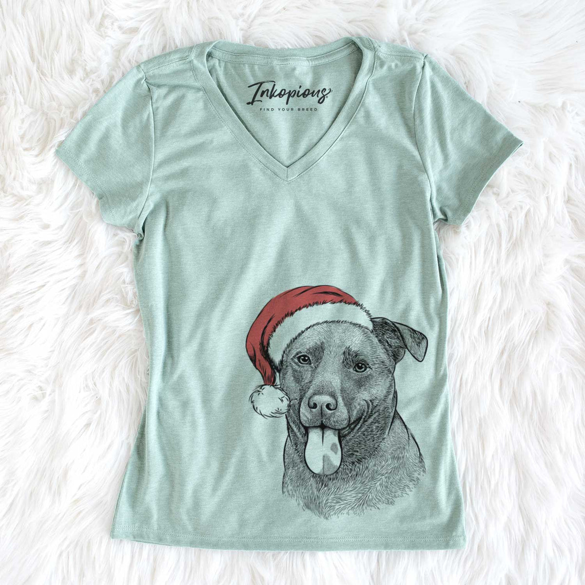 Santa Harbor the Mixed Breed - Women&#39;s V-neck Shirt