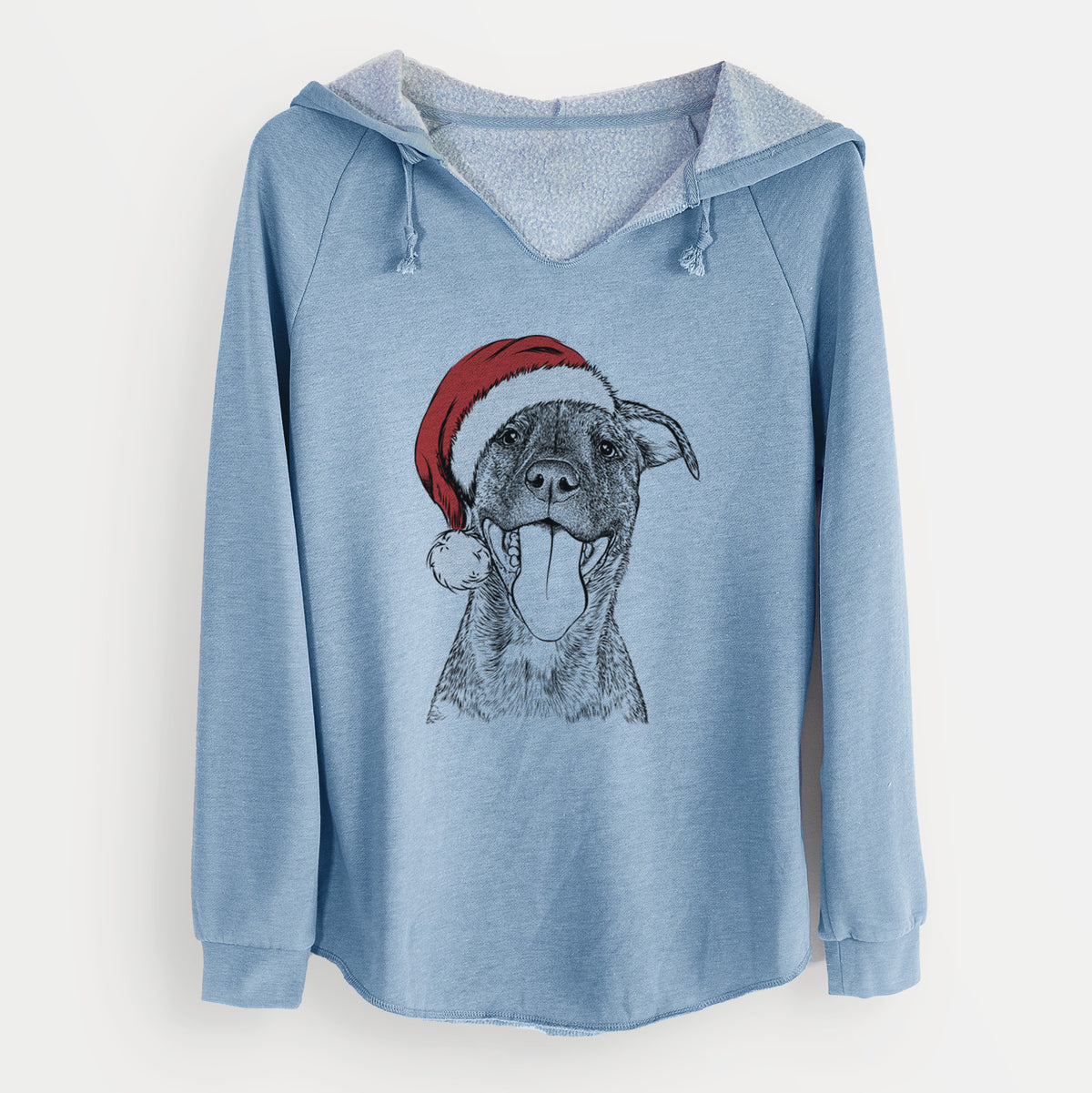 Santa Harley the Pitbull Mix - Cali Wave Hooded Sweatshirt